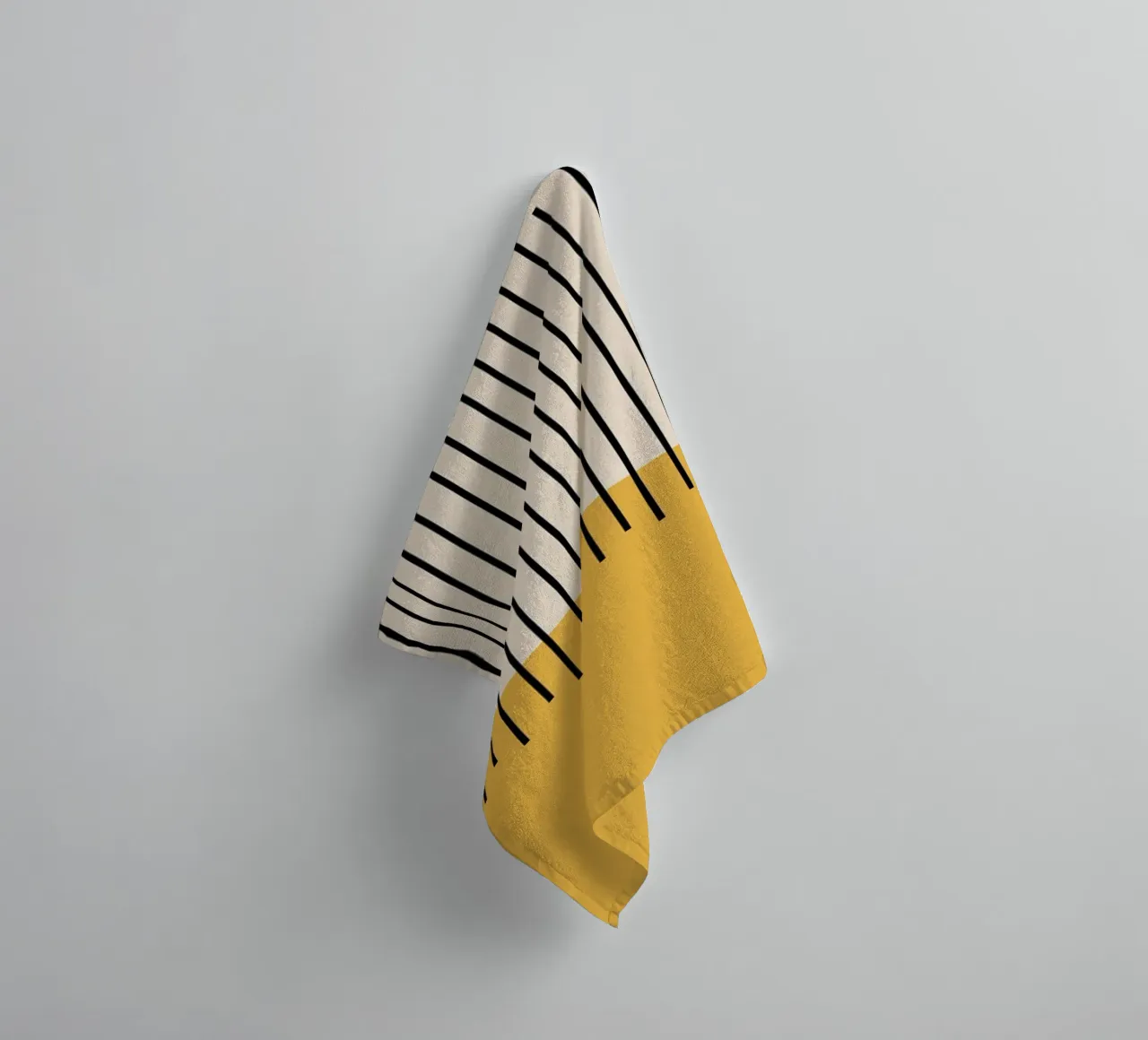 Bauhaus Lines | Minimalist Yellow Art Print towel by Studio Vibe