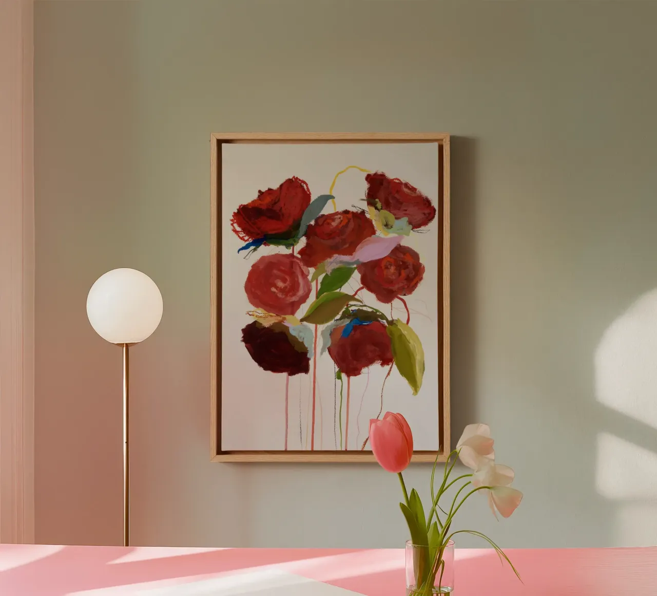Bloom Series - Red Door tela con Cornice a cassetta da Leigh Viner