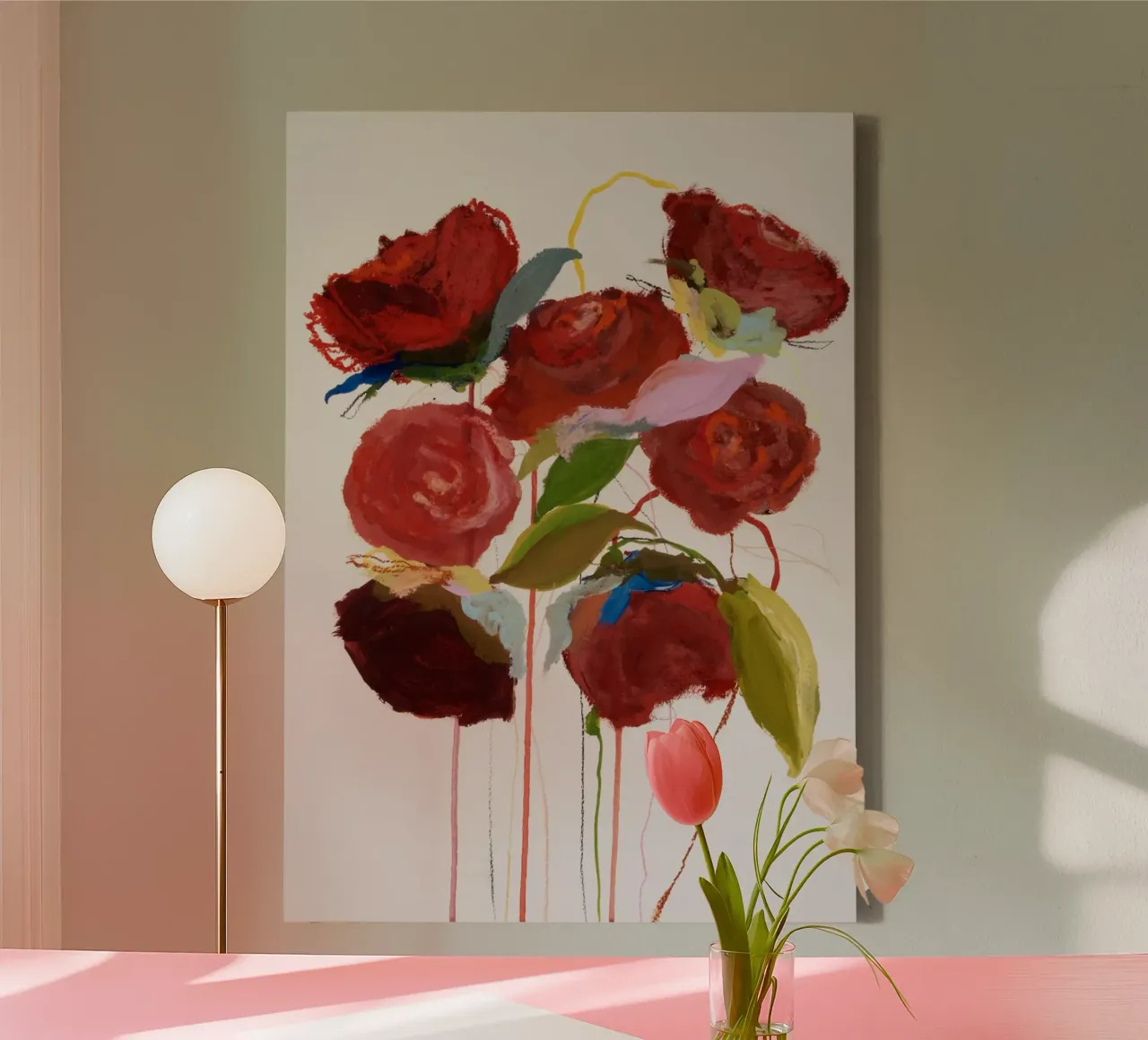 Bloom Series - Red Door tela con Cornice a cassetta da Leigh Viner