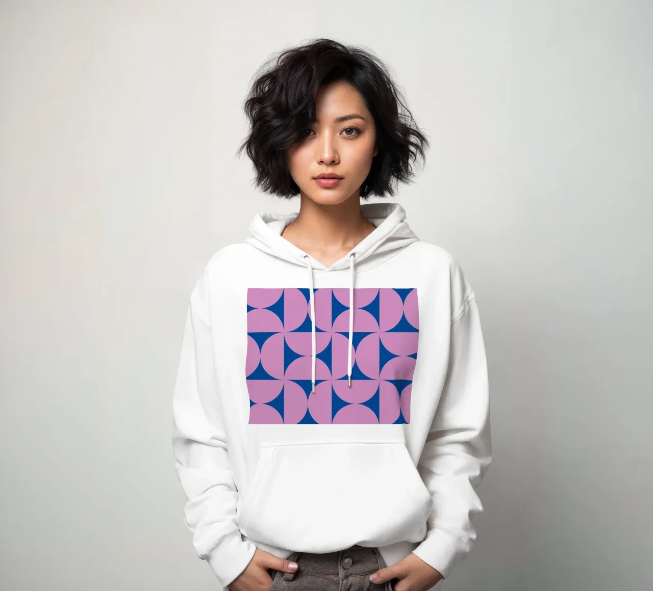 Geometric Bauhaus Art - Purple & Blue Pattern hoodie by Studio Vibe