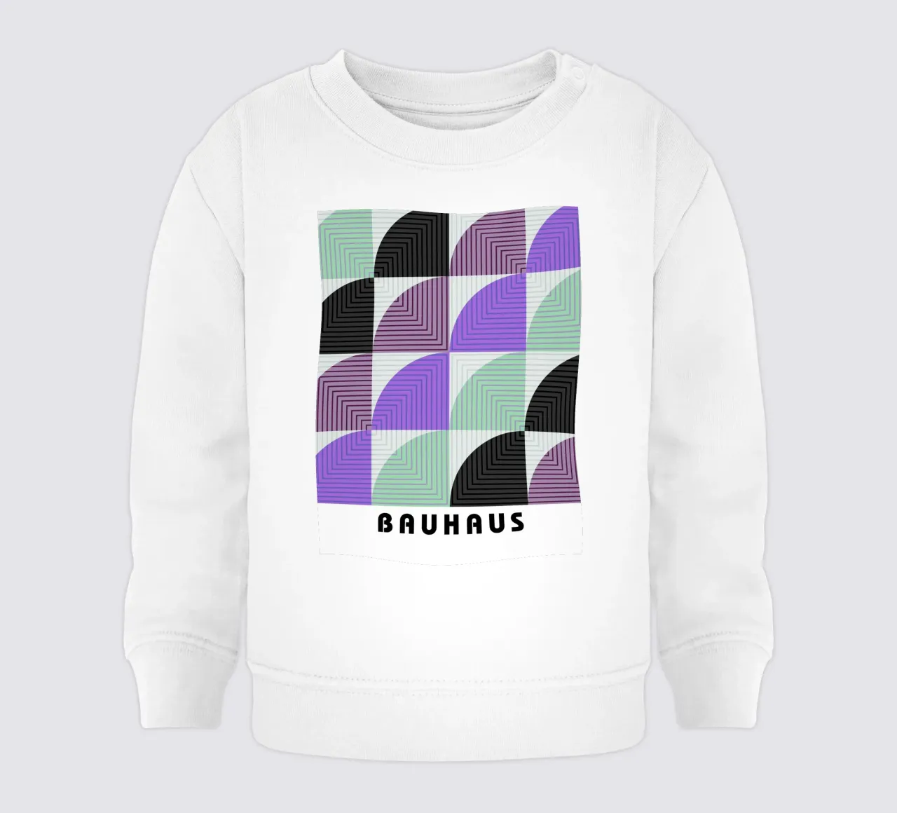 Bauhaus geometry art poster baby sweatshirt by Studio Vibe