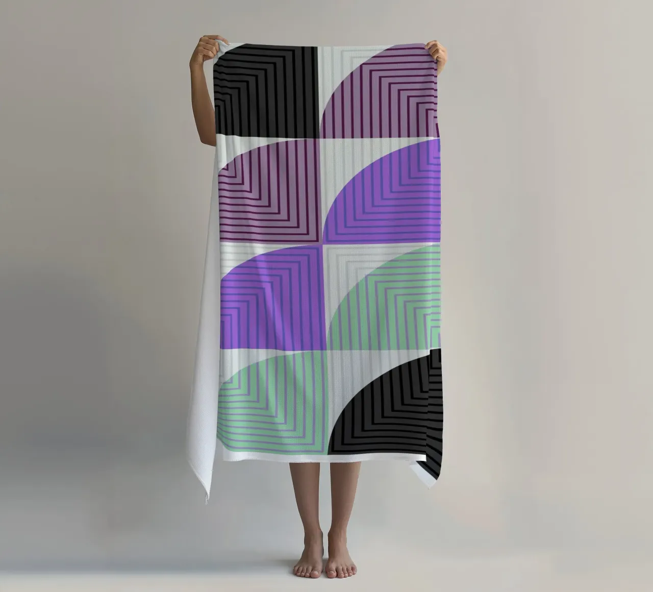 Bauhaus geometry art poster beach towel by Studio Vibe