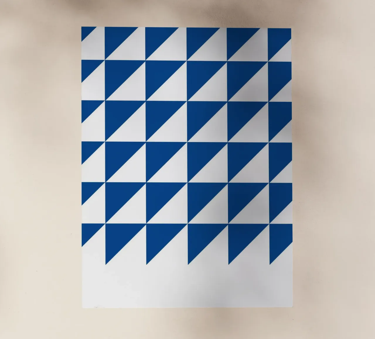 Blue Triangles | Geometric Bauhaus Poster backlit film by Studio Vibe