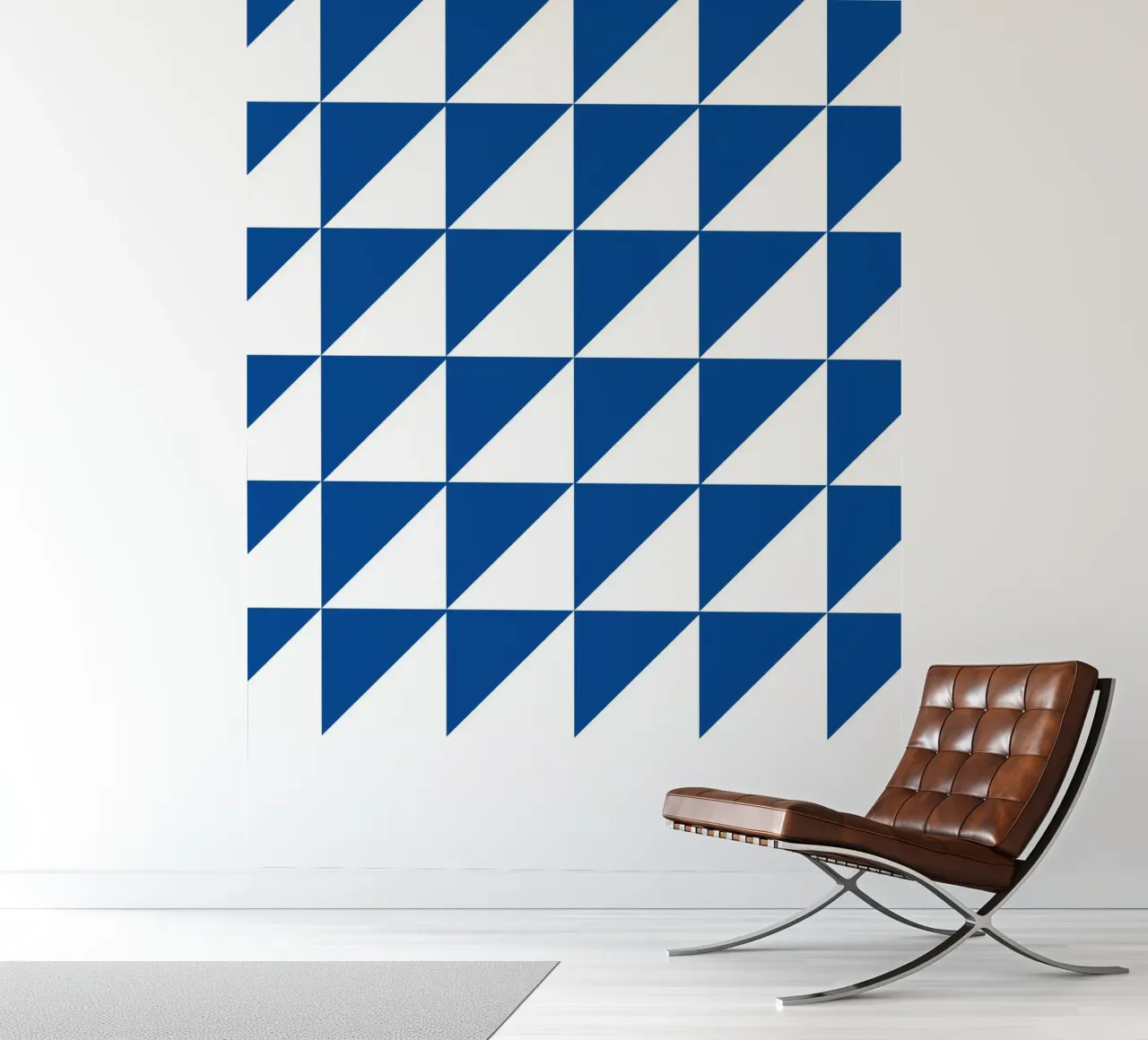 Triángulos azules | Póster geométrico Bauhaus papel para pared de Studio Vibe