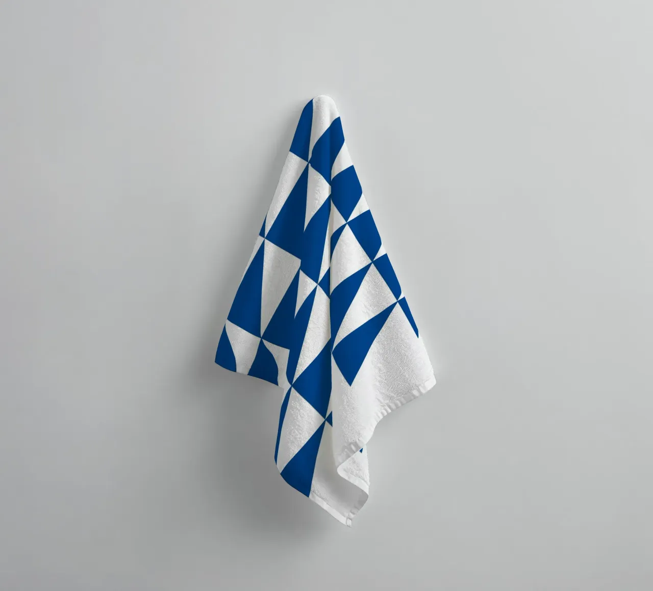 Blue Triangles | Geometric Bauhaus Poster towel by Studio Vibe