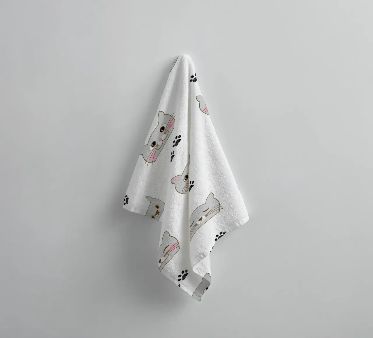 Cute cartoon hand drawn cats towel by gulsengunel