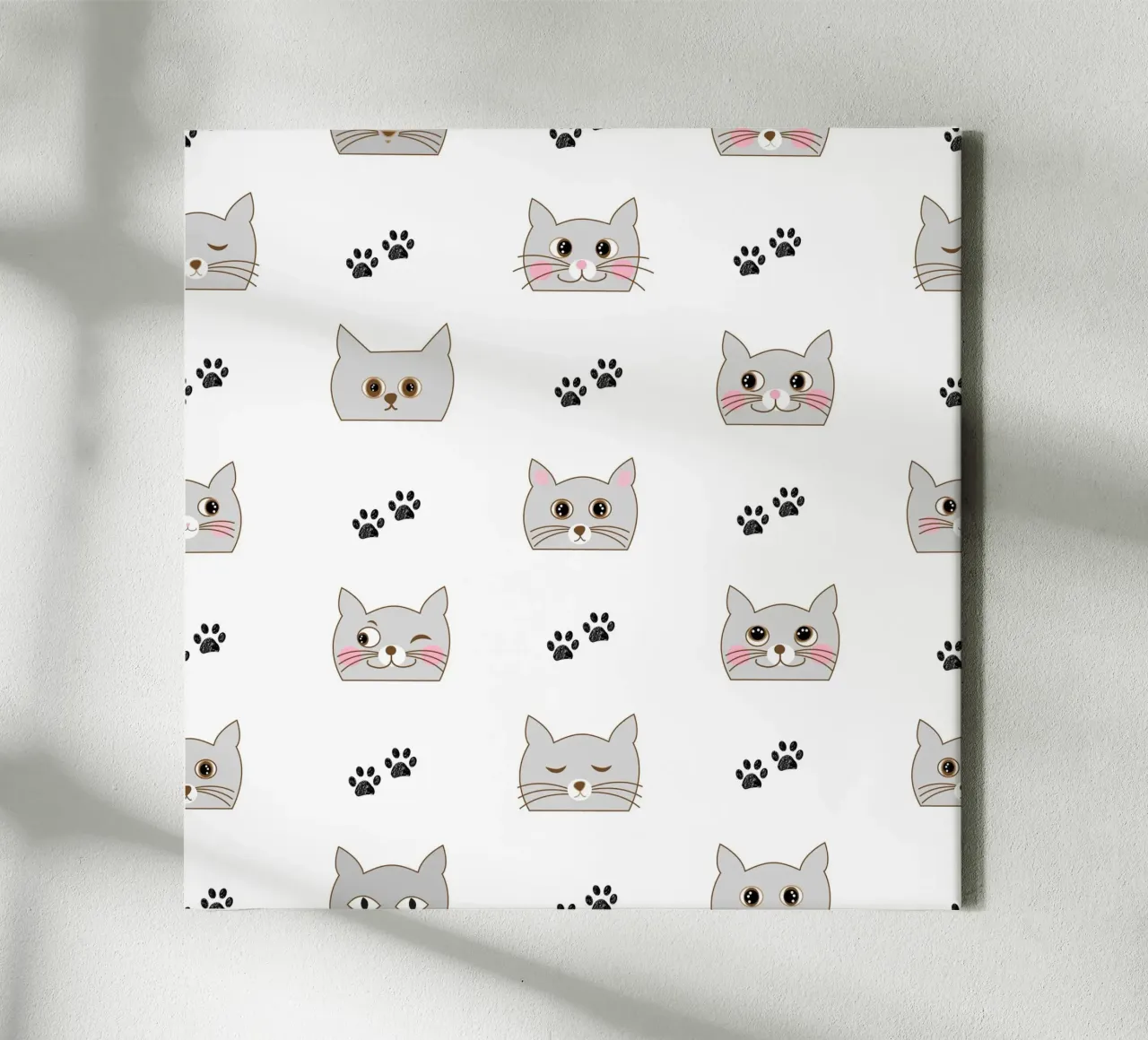 Cute cartoon hand drawn cats canvas by gulsengunel