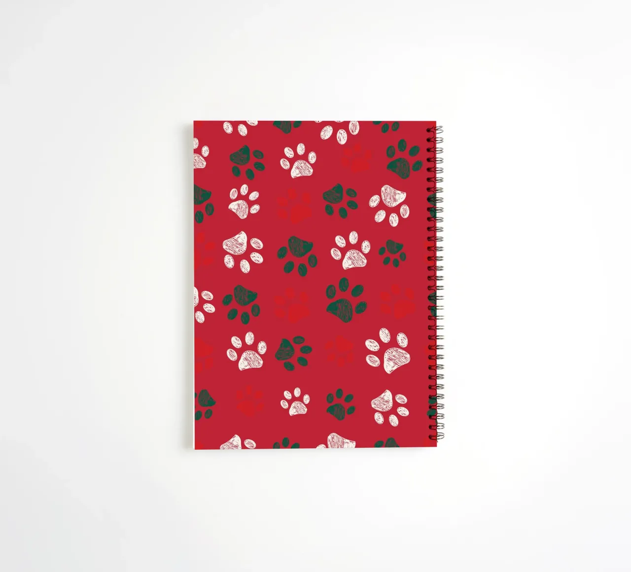 Christmas paw prints spiral notebook by gulsengunel