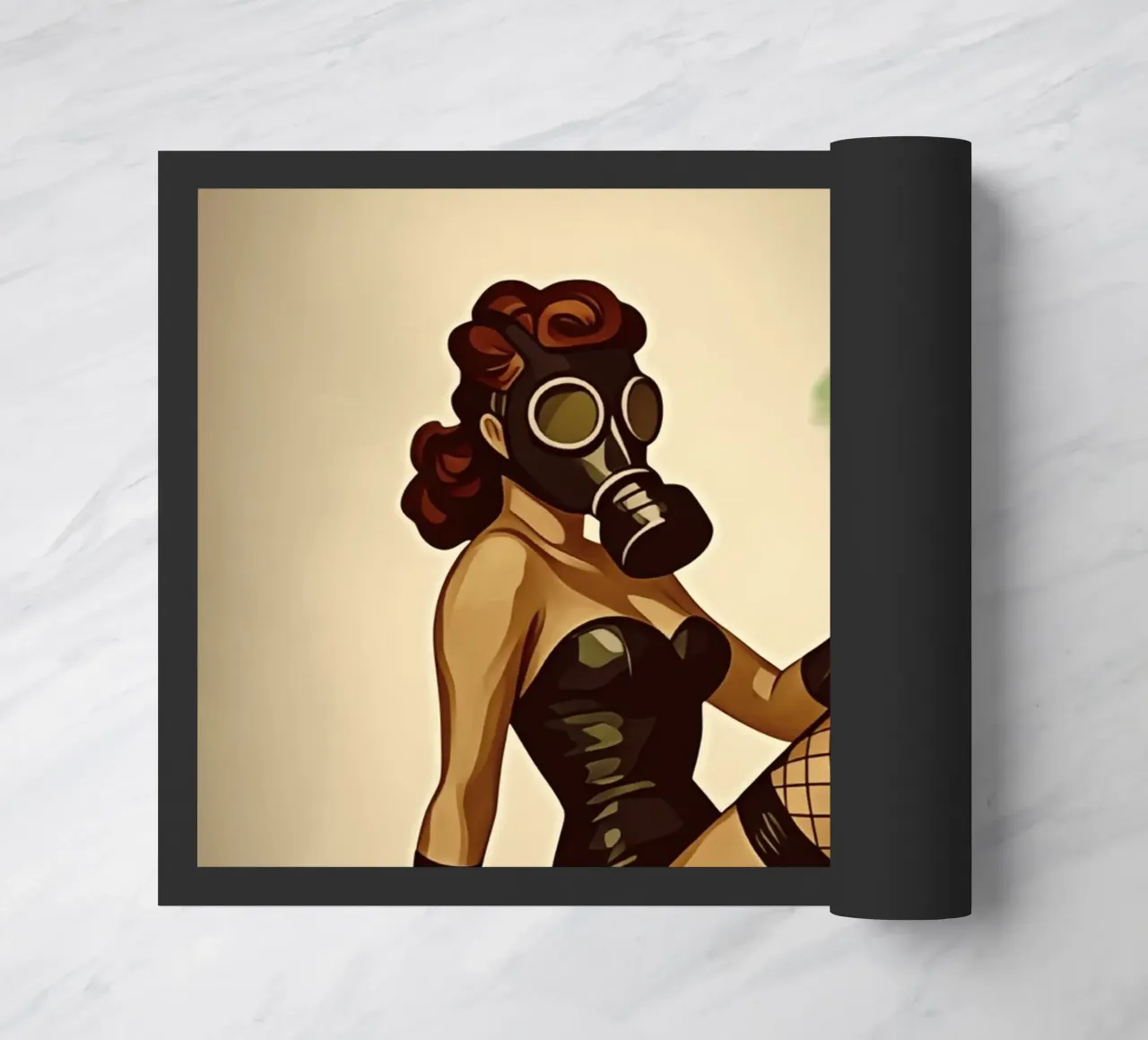 Toxic But Cute Vintage Pin-Up Poster, Retro Glam Dark Humour doormat by Hecate Pim Designs