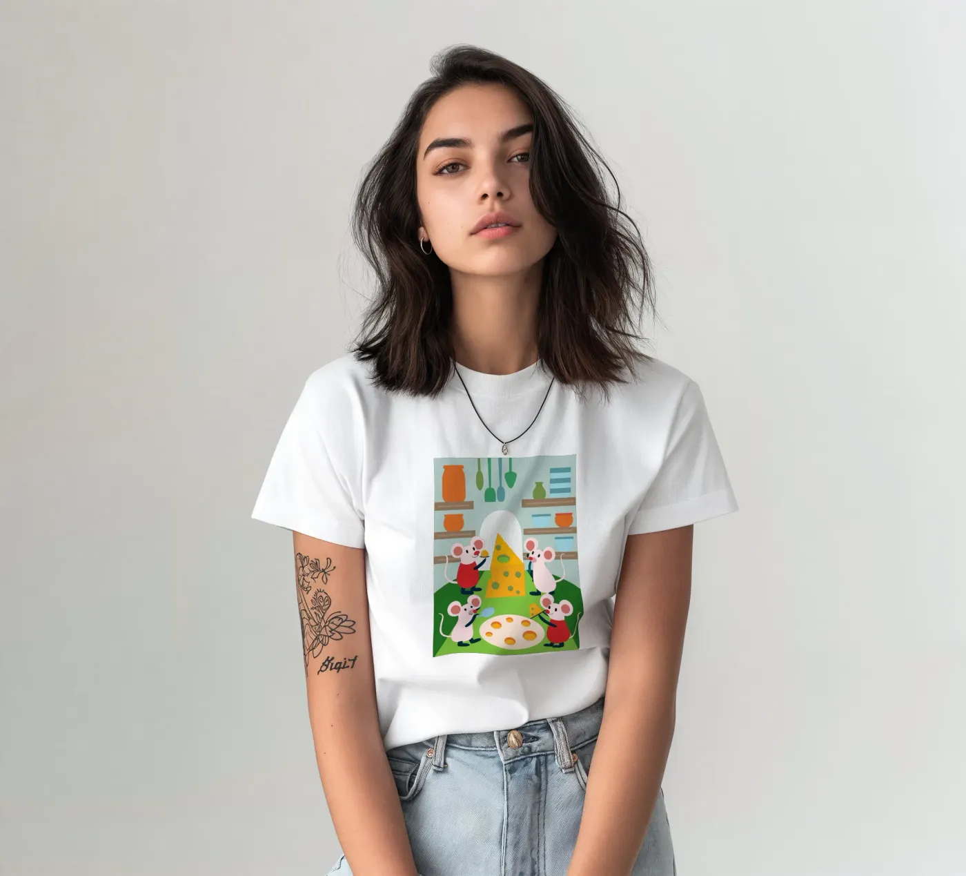 Mouse Eats Cheese t-shirt da CUTE ANIMALS