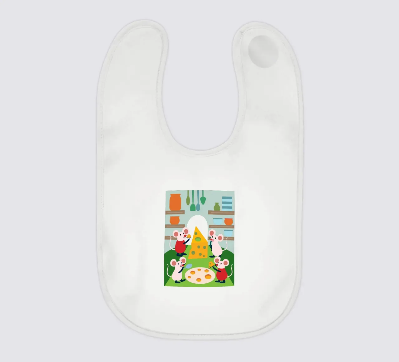 Muis eet kaas baby slabbetje van CUTE ANIMALS