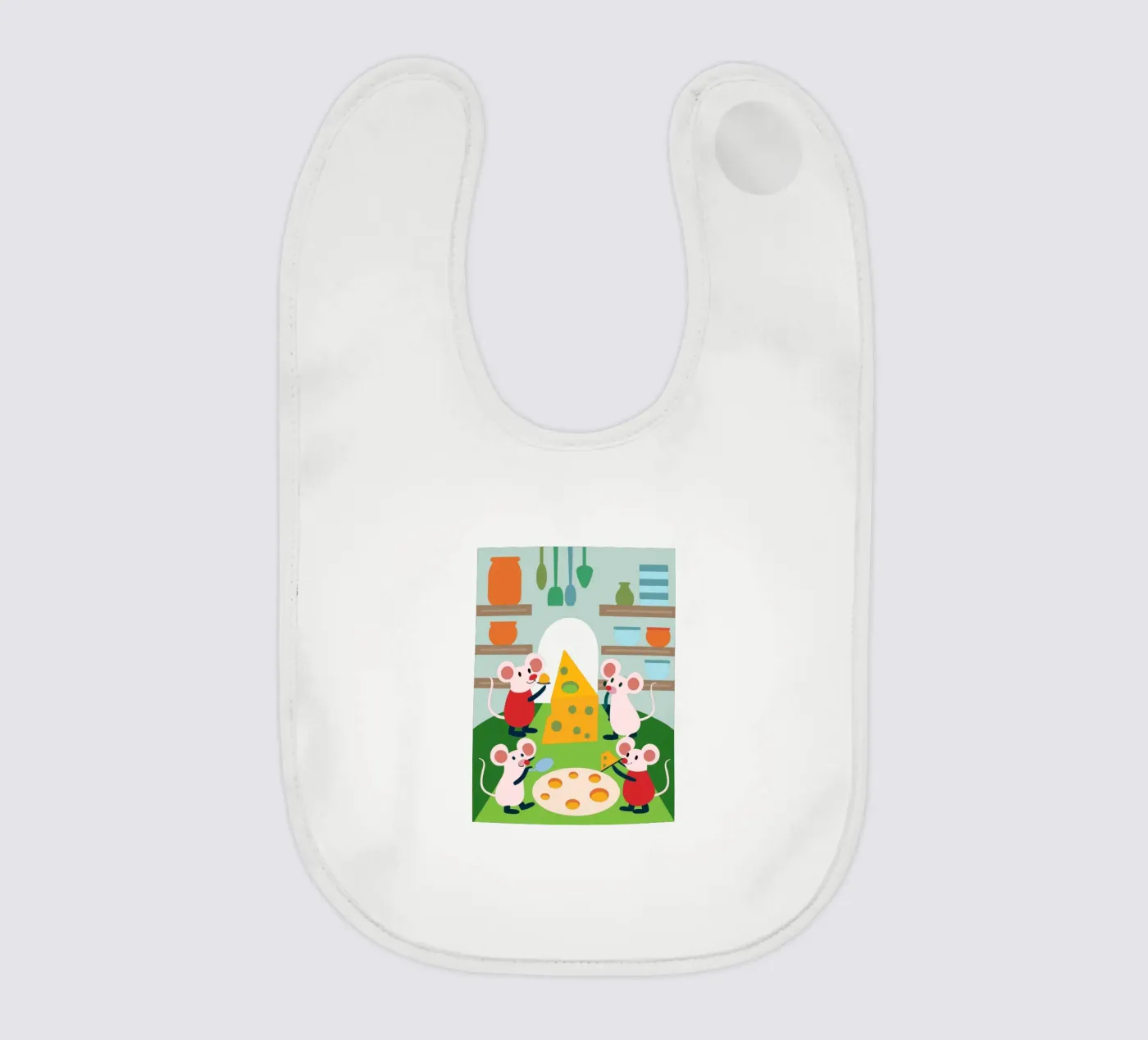 Muis eet kaas baby slabbetje van CUTE ANIMALS