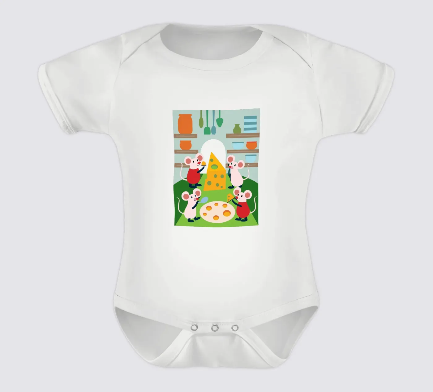 Mouse Eats Cheese body bébé de CUTE ANIMALS