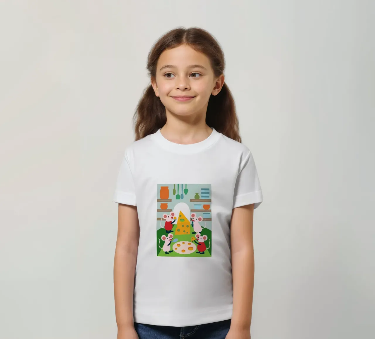 Il topo mangia il formaggio t-shirt bambini da CUTE ANIMALS