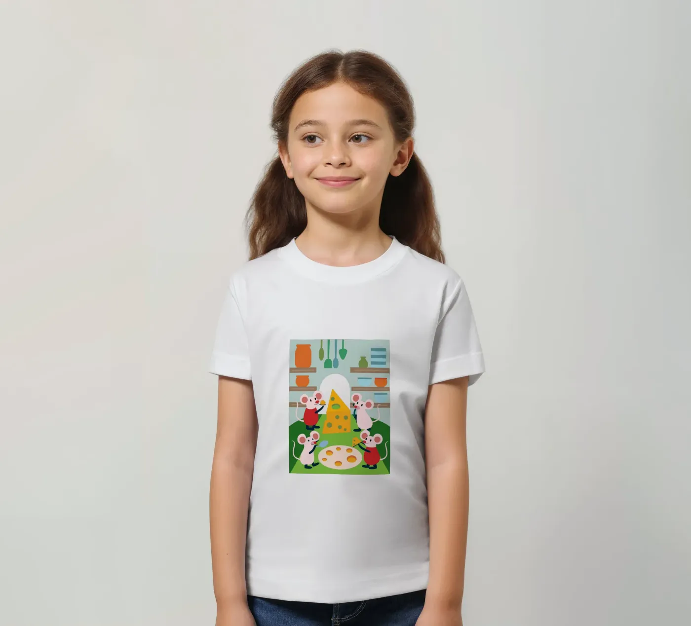 Il topo mangia il formaggio t-shirt bambini da CUTE ANIMALS