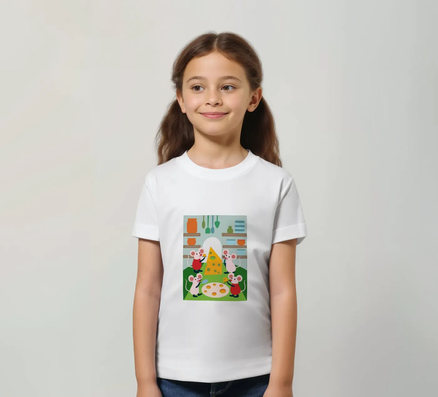 Mouse Eats Cheese t-shirt bambini da CUTE ANIMALS