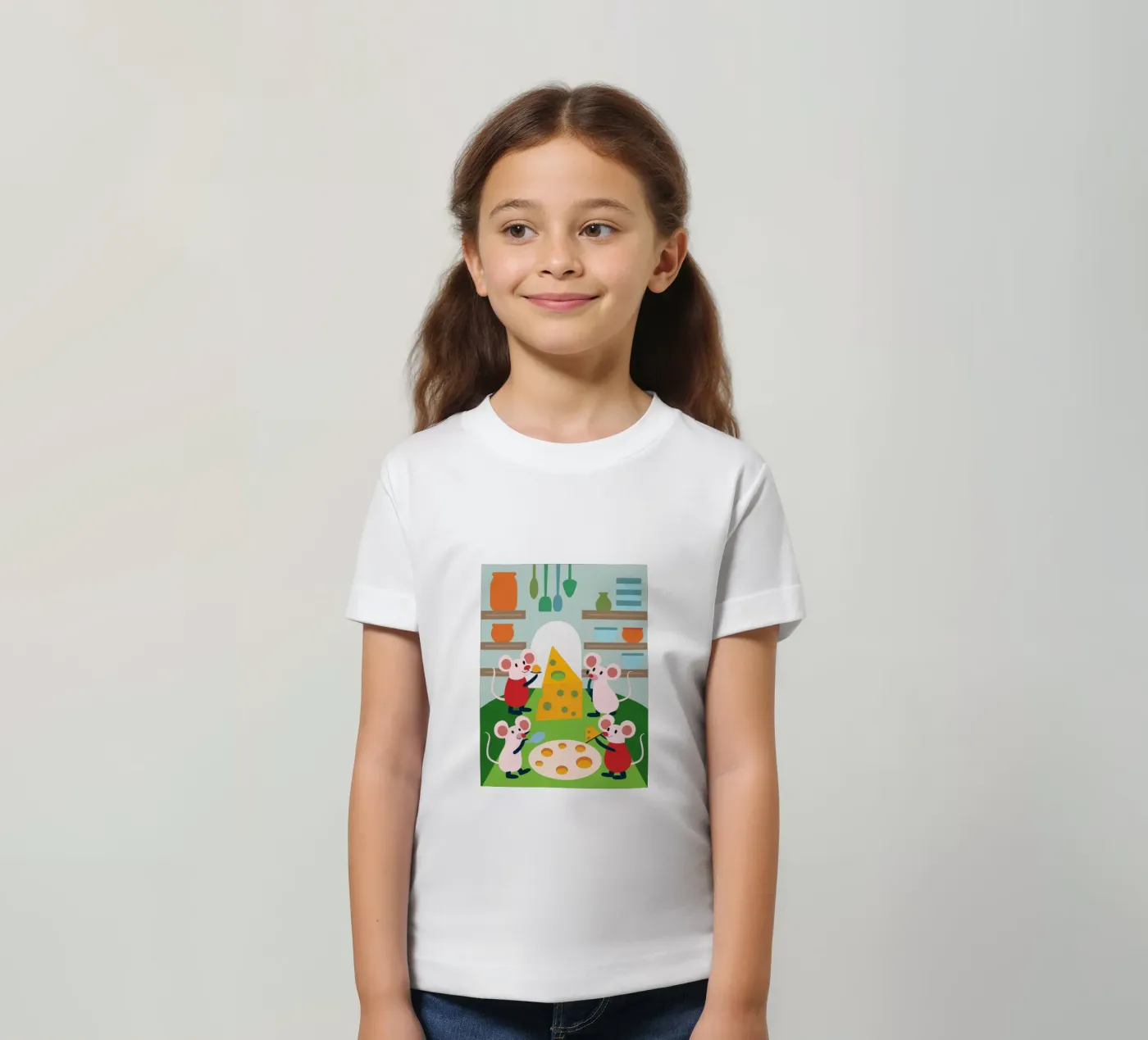 Il topo mangia il formaggio t-shirt bambini da CUTE ANIMALS