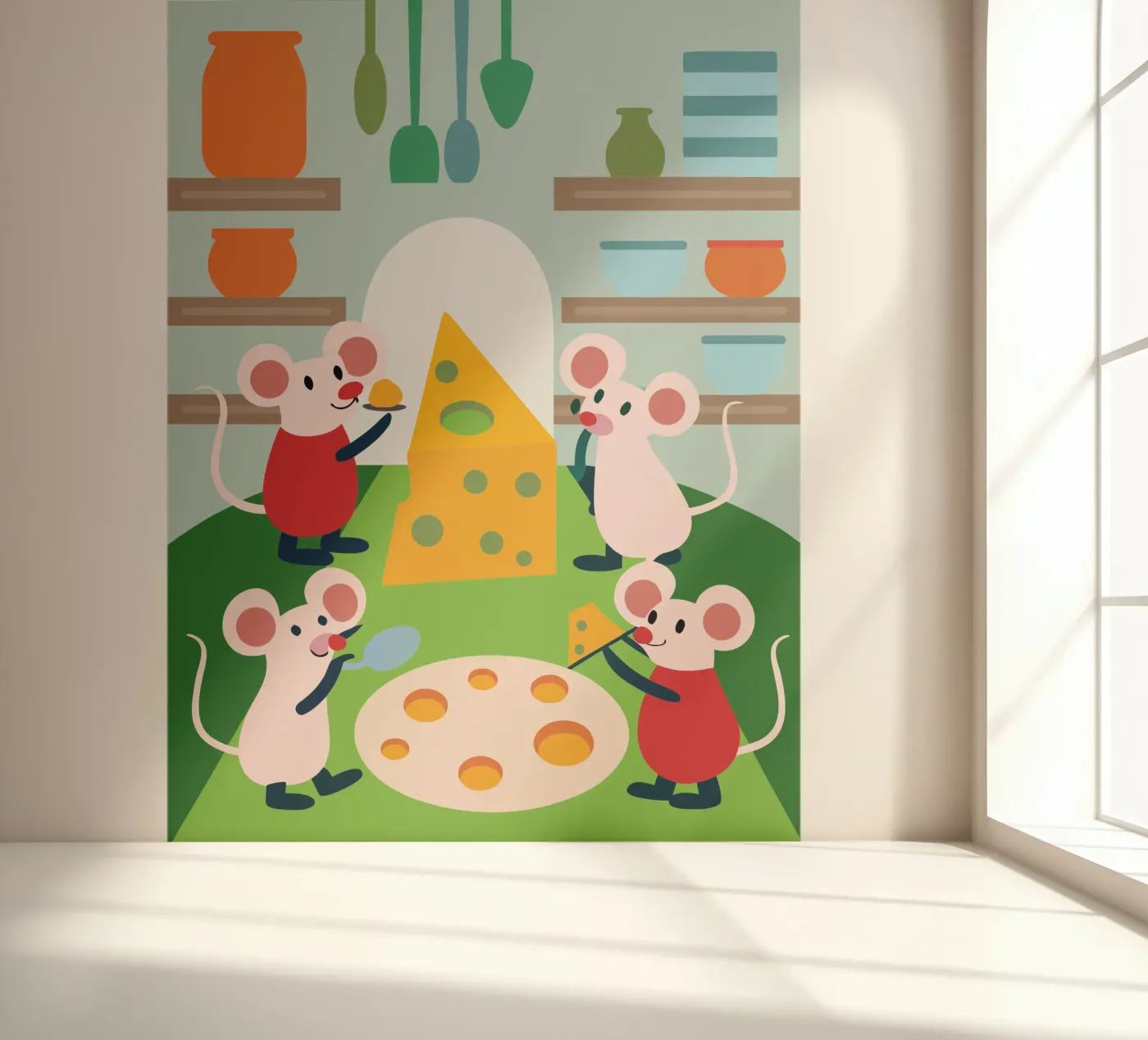 Muis eet kaas fotobehang van CUTE ANIMALS