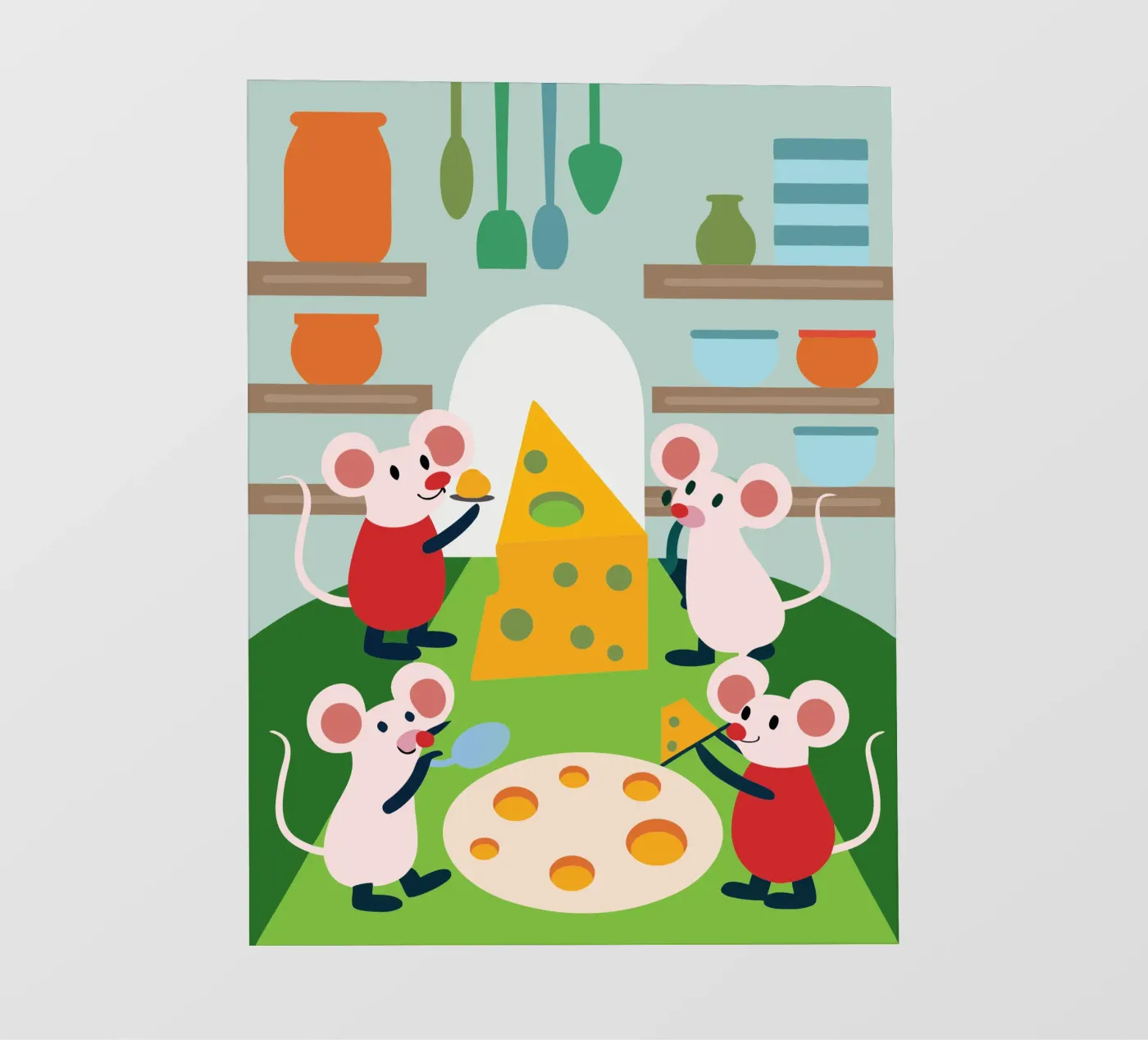 Muis eet kaas fotobehang van CUTE ANIMALS