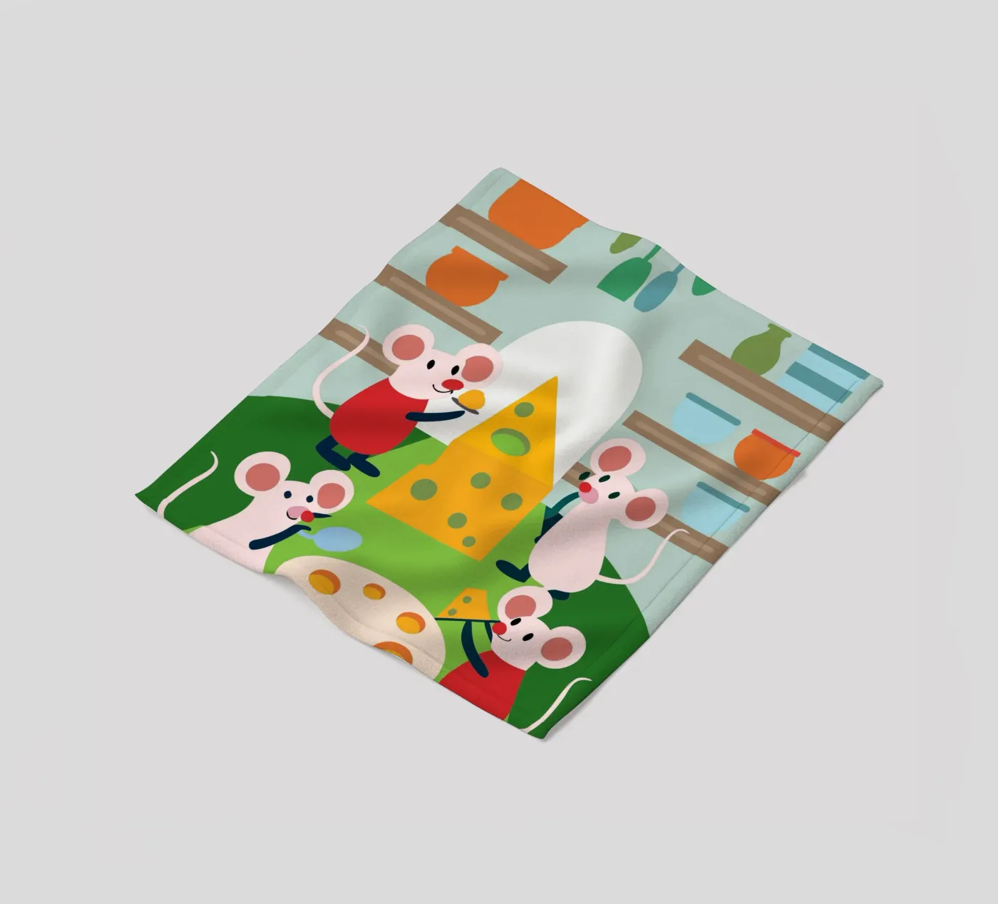 Mouse Eats Cheese fleecedeken van CUTE ANIMALS