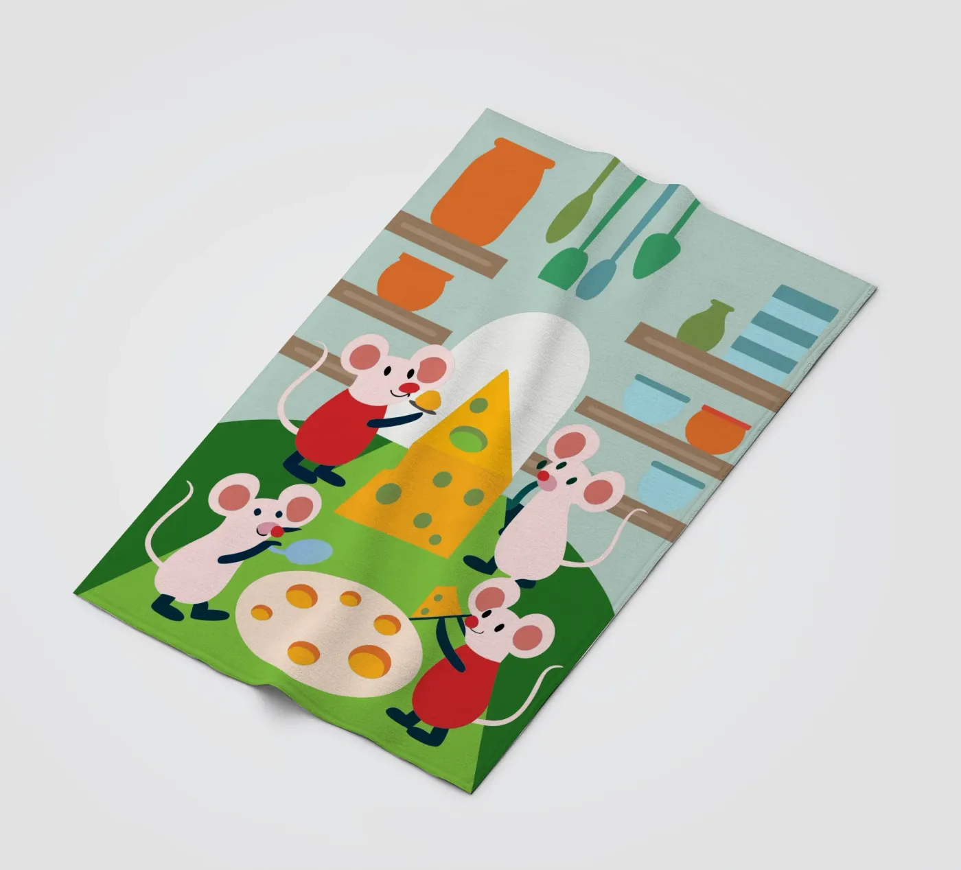 Mouse Eats Cheese fleecedeken van CUTE ANIMALS