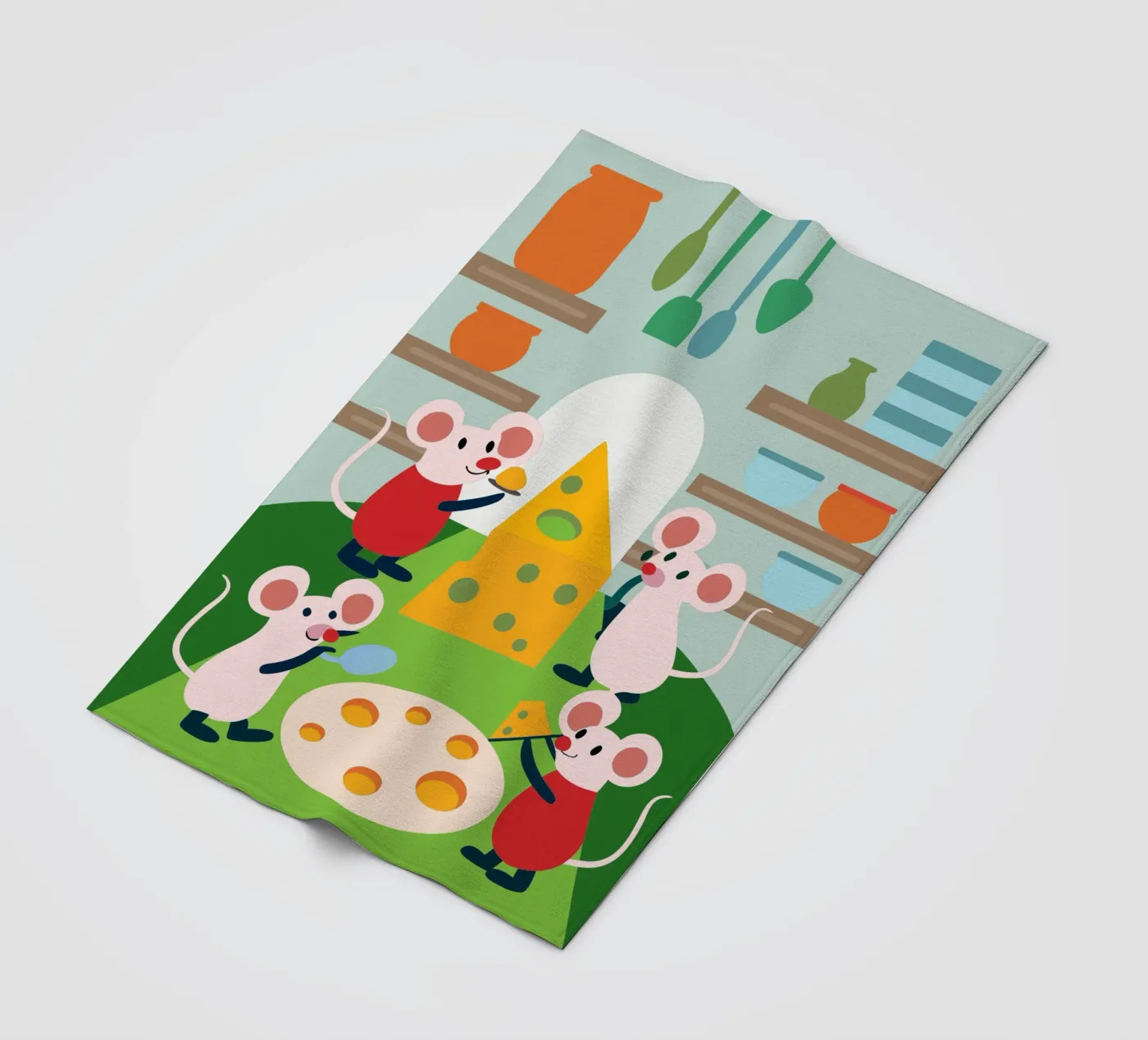 Mouse Eats Cheese Fleecedecke von CUTE ANIMALS