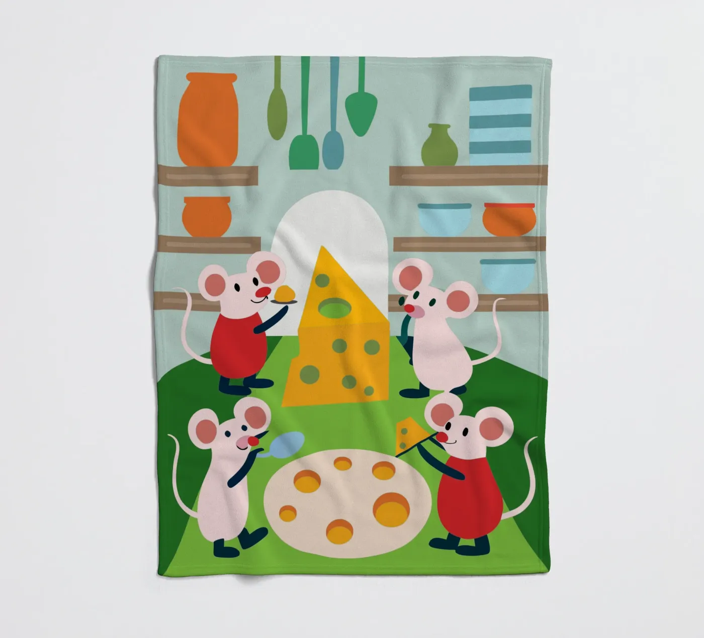 Mouse Eats Cheese Fleecedecke von CUTE ANIMALS