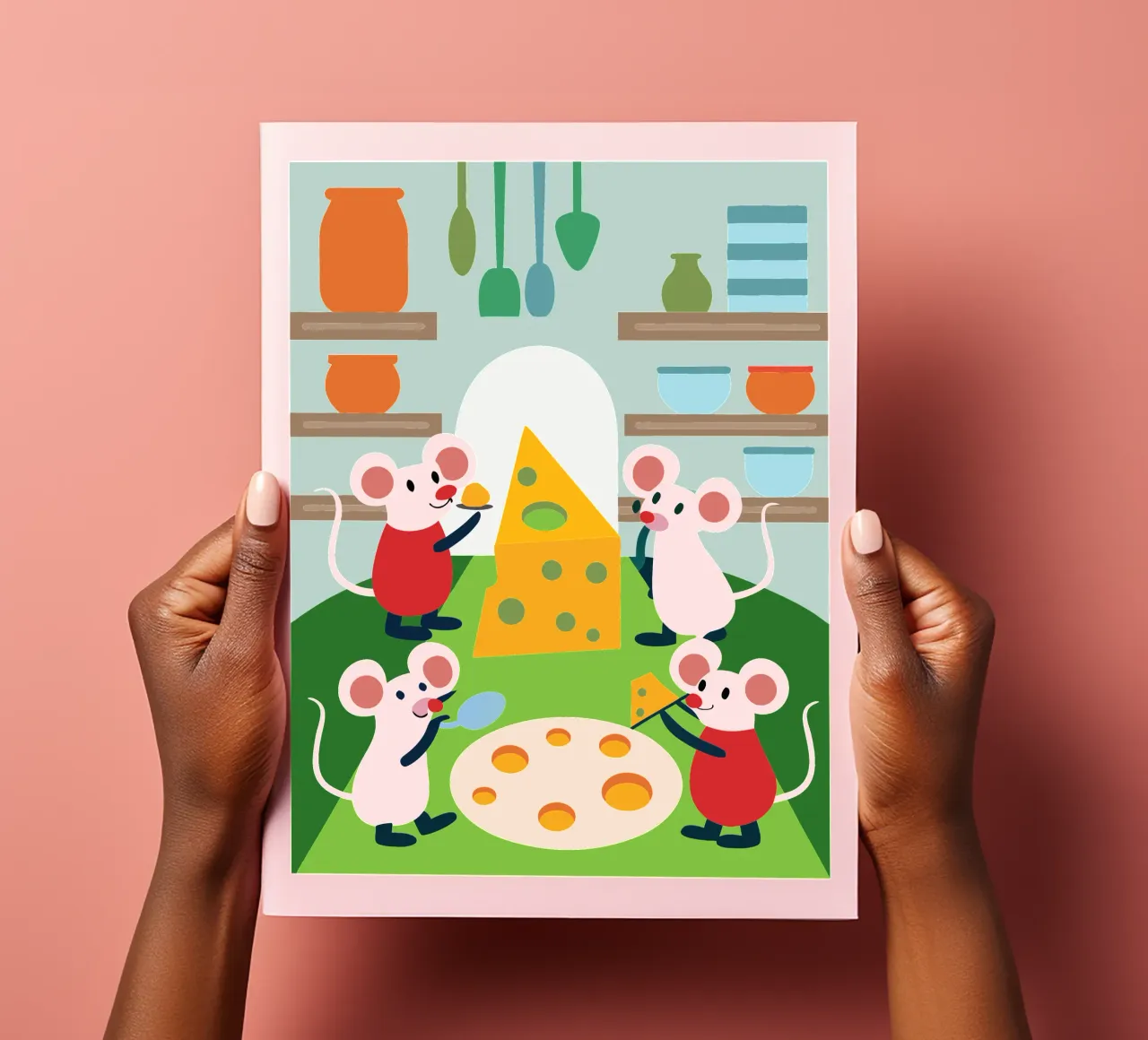 Mouse Eats Cheese sticker sheet by CUTE ANIMALS