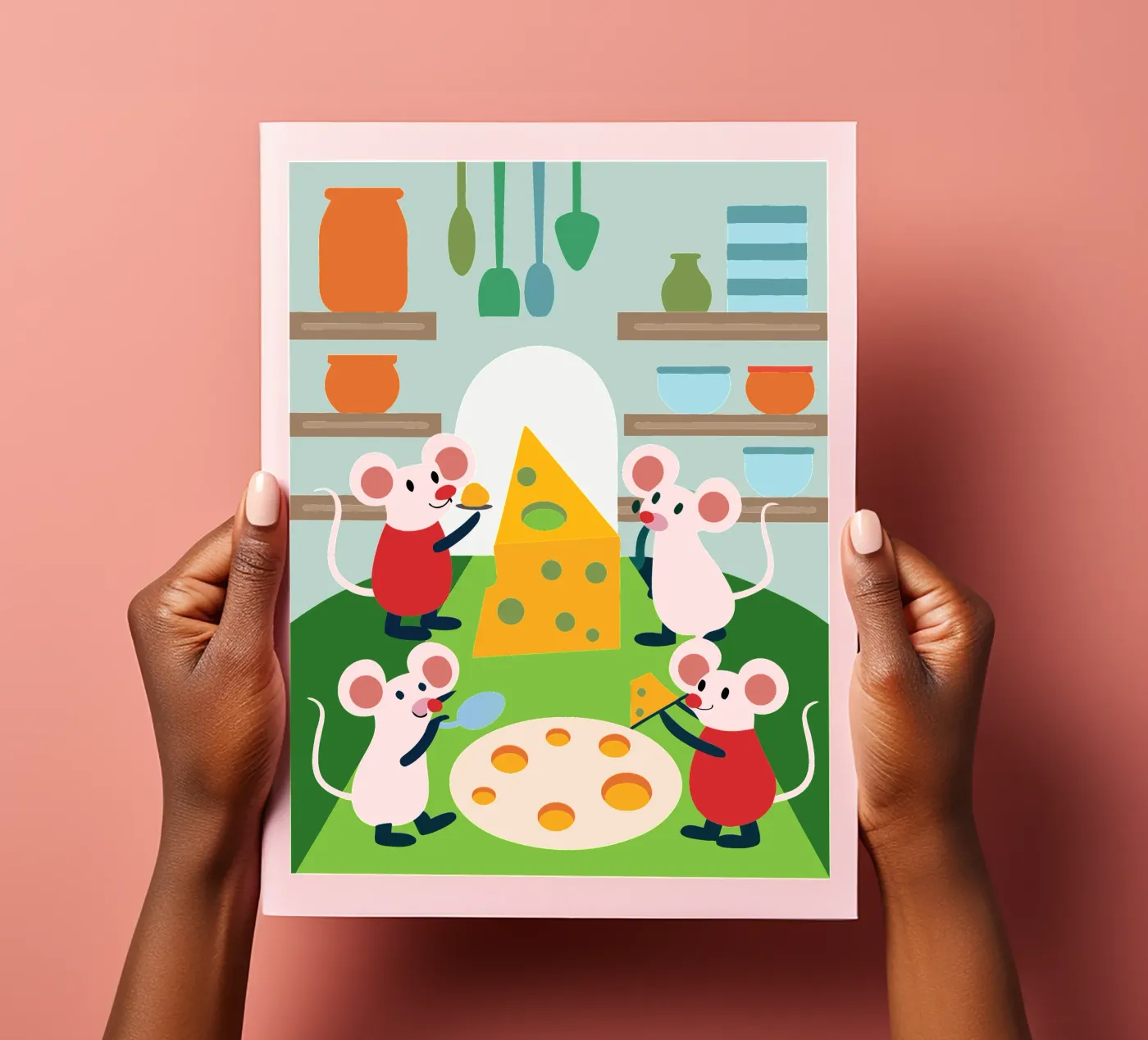 Mouse Eats Cheese planche autocollant de CUTE ANIMALS