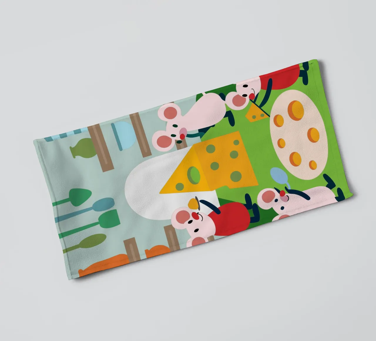 Mouse Eats Cheese towel by CUTE ANIMALS