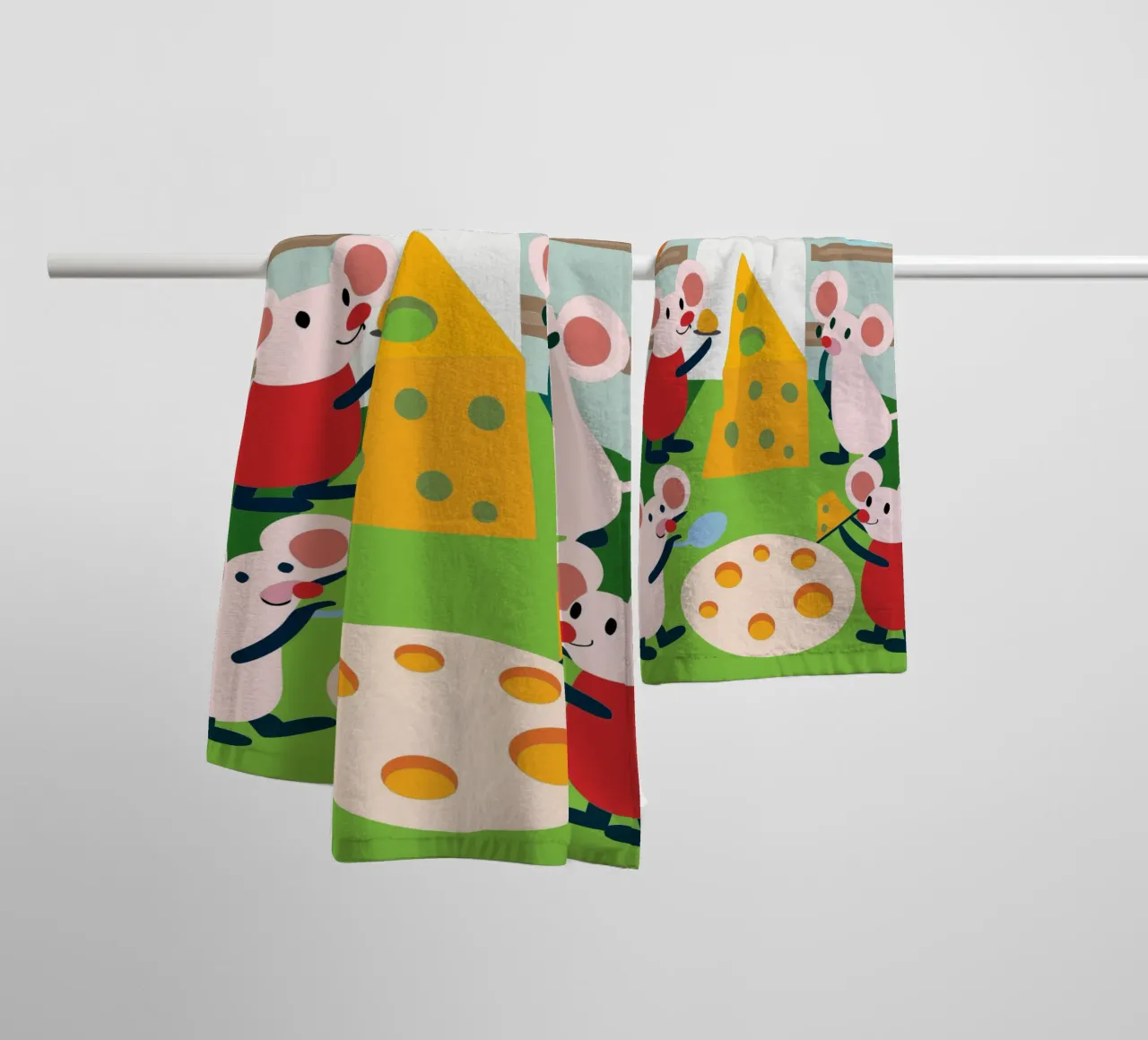 Mouse Eats Cheese towel by CUTE ANIMALS