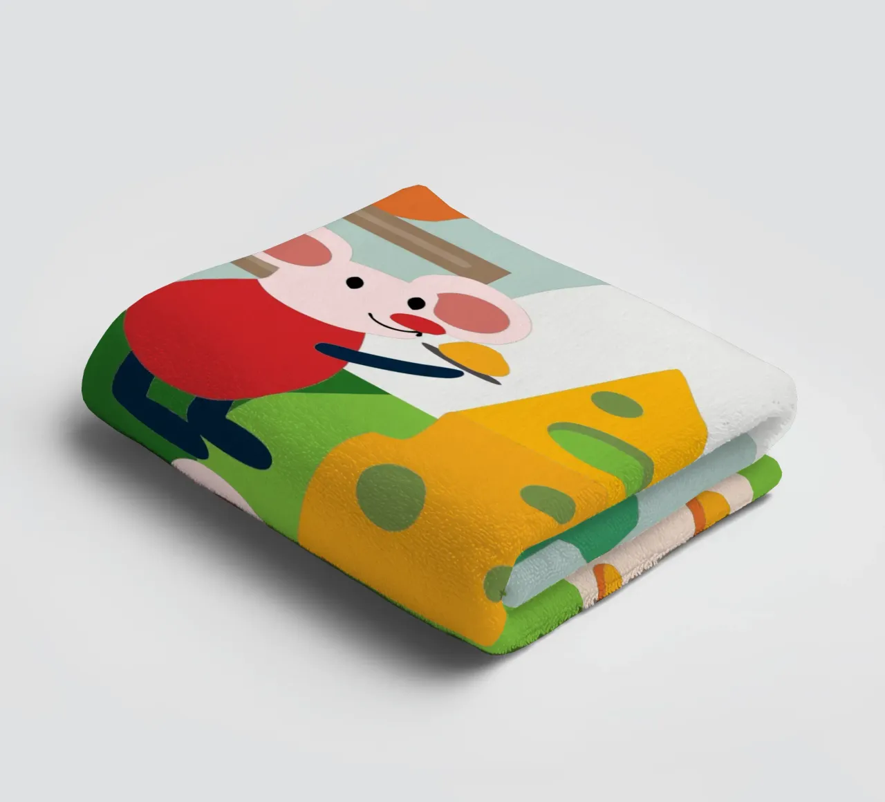 Mouse Eats Cheese towel by CUTE ANIMALS