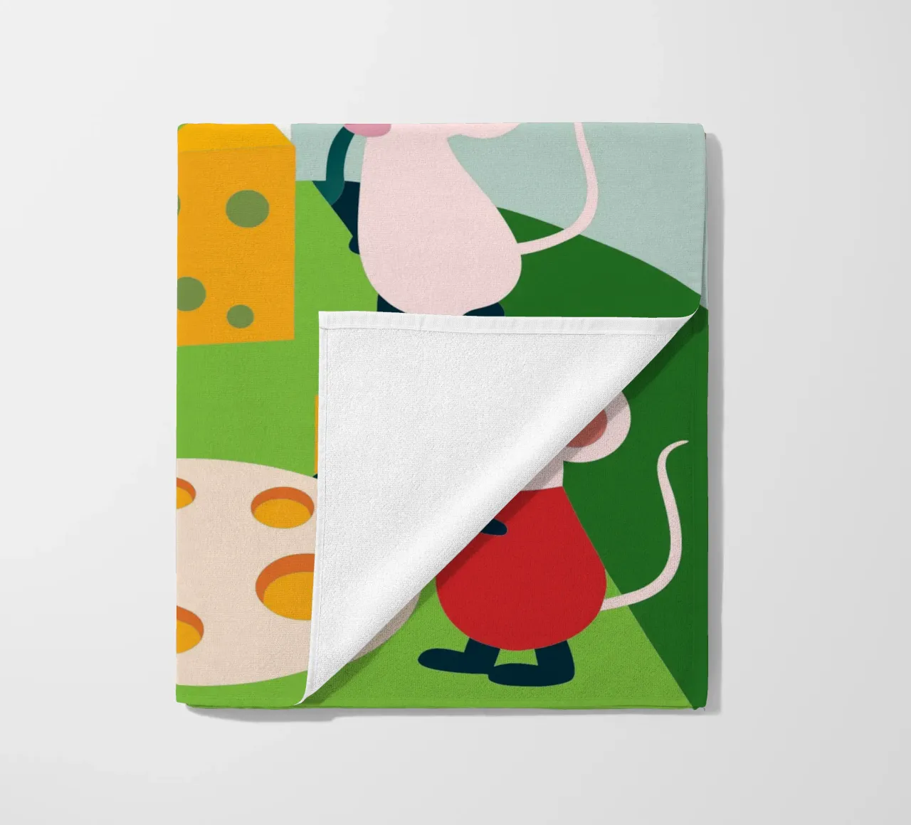 Mouse Eats Cheese beach towel by CUTE ANIMALS