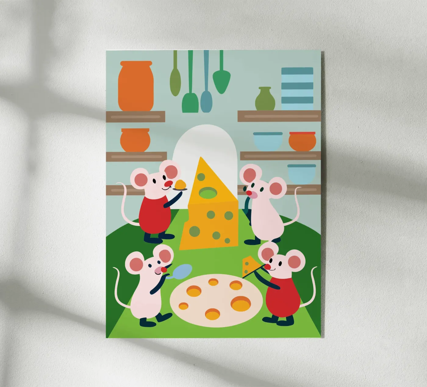 Mouse Eats Cheese plexiglass da CUTE ANIMALS