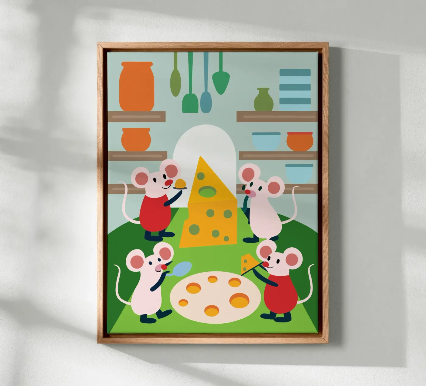 Mouse Eats Cheese canvas by CUTE ANIMALS