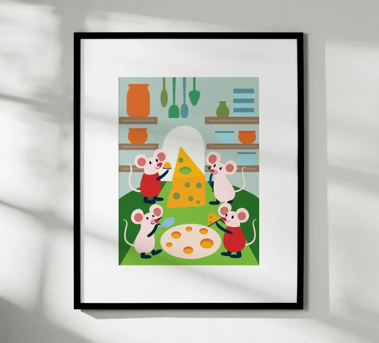 Mouse Eats Cheese poster by CUTE ANIMALS