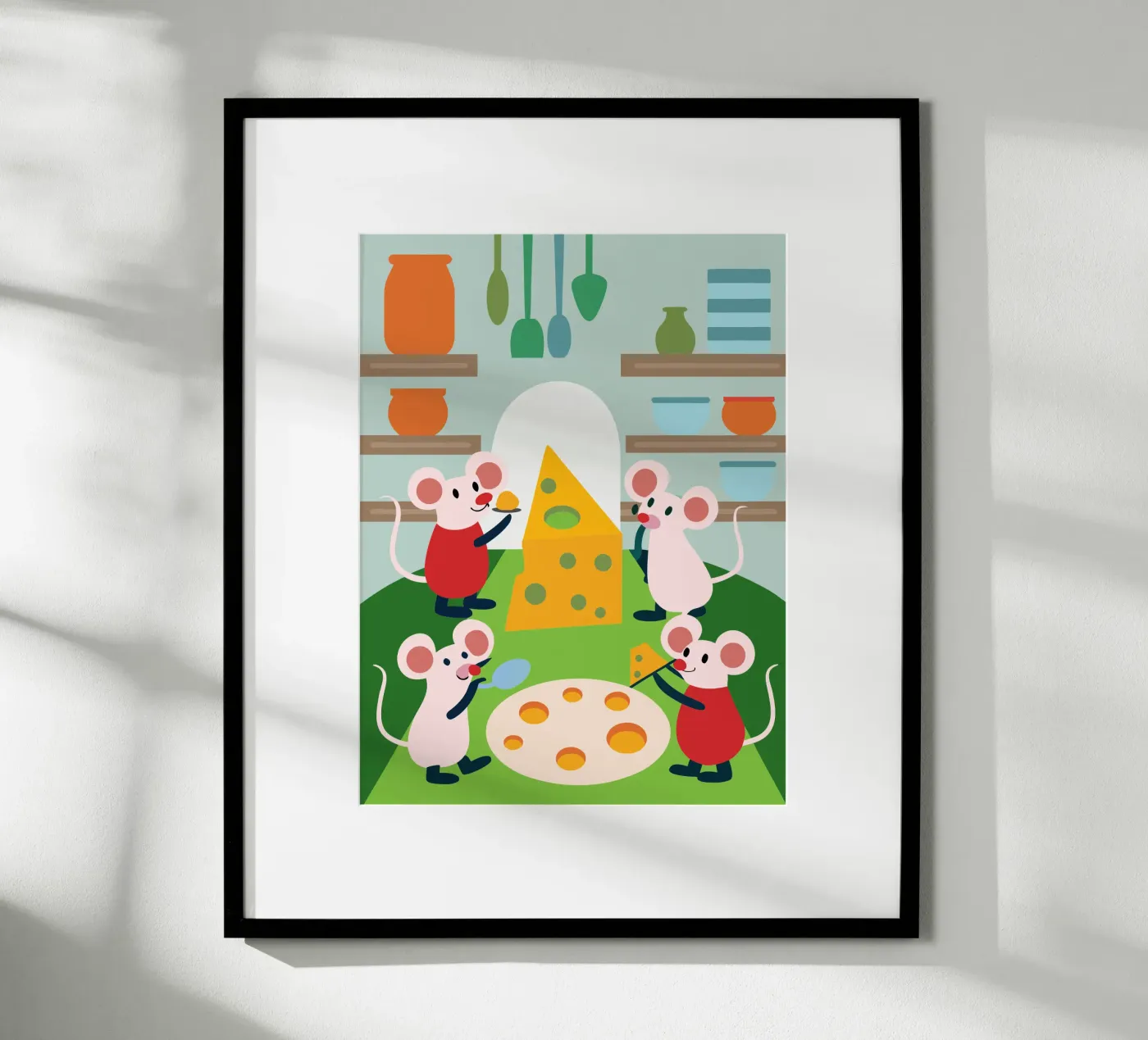 Mouse Eats Cheese poster by CUTE ANIMALS