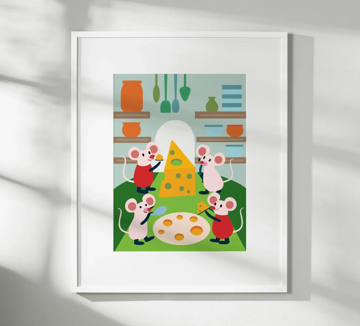 Mouse Eats Cheese poster by CUTE ANIMALS