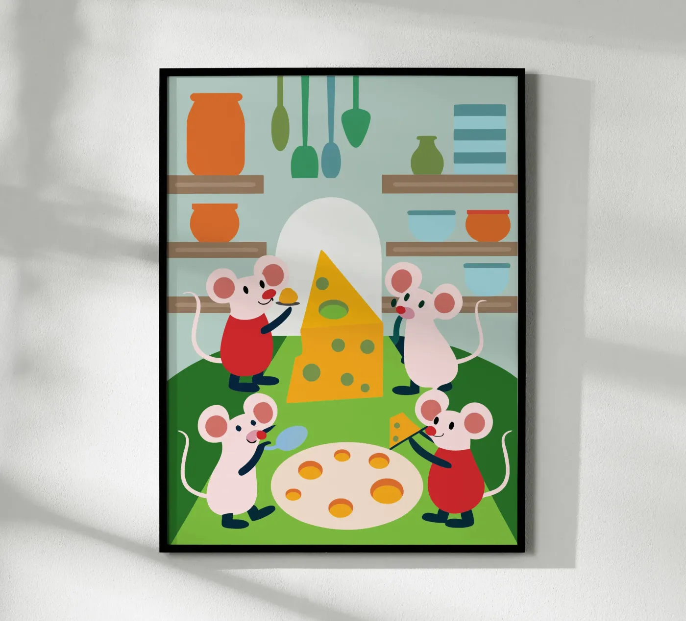 Mouse Eats Cheese poster by CUTE ANIMALS