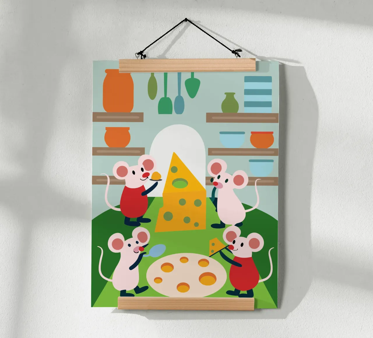 Mouse Eats Cheese poster by CUTE ANIMALS