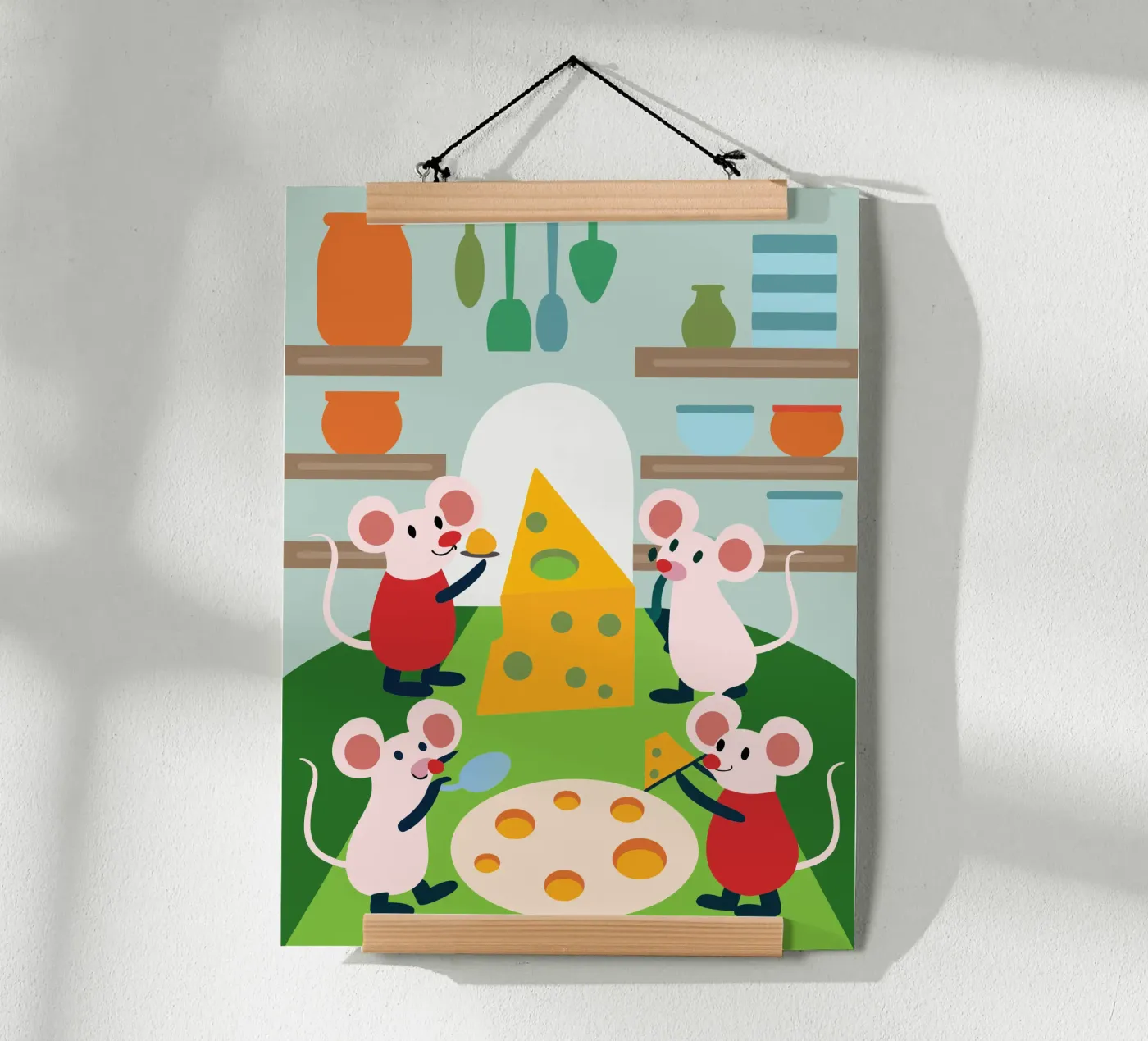 Mouse Eats Cheese poster by CUTE ANIMALS