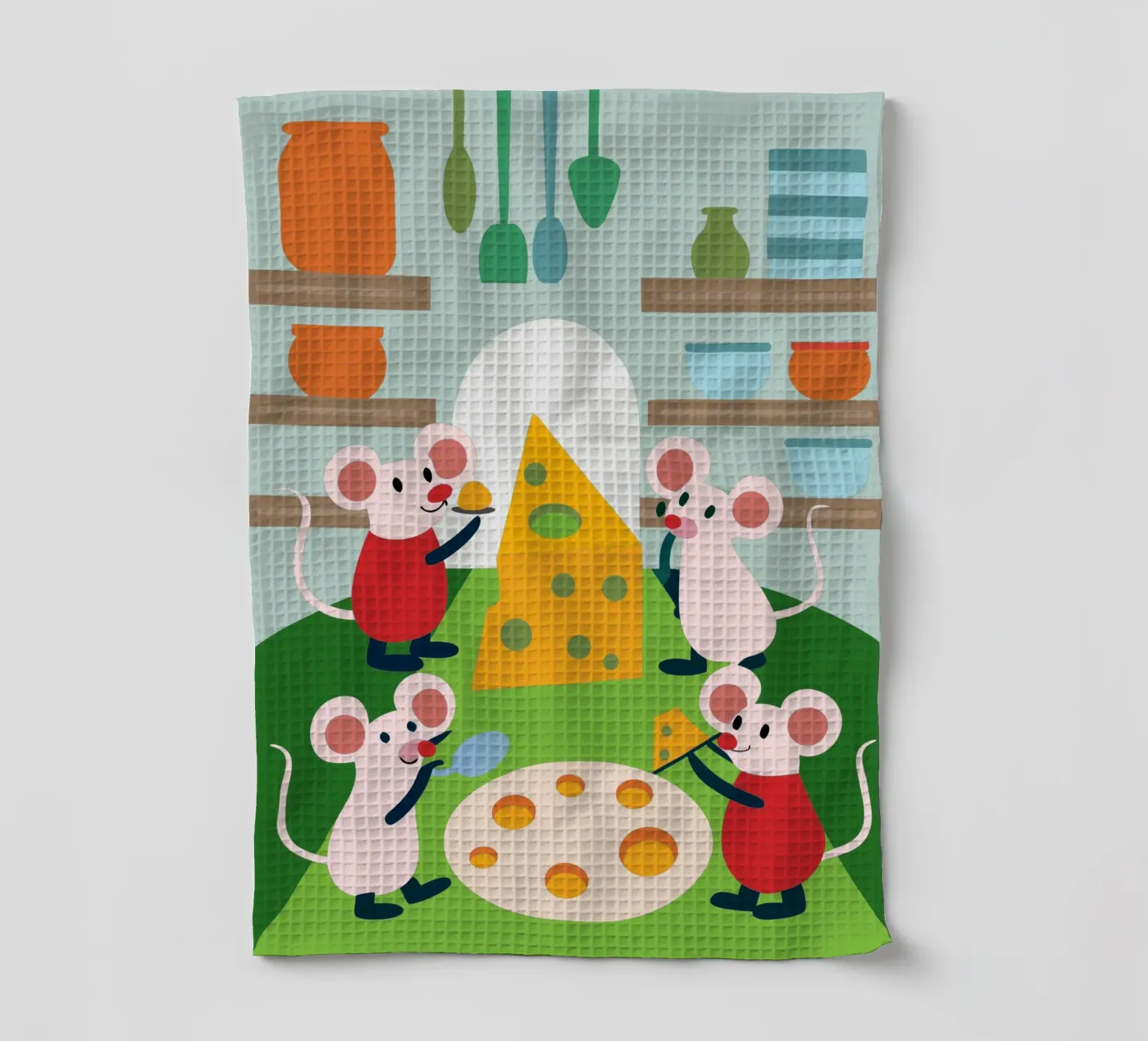 Maus isst Käse Geschirrtuch von CUTE ANIMALS