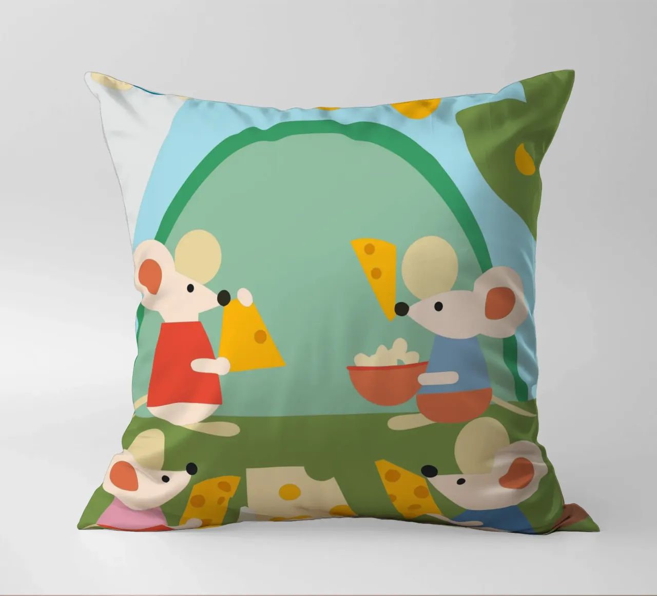 Il topo mangia il formaggio cuscino da CUTE ANIMALS