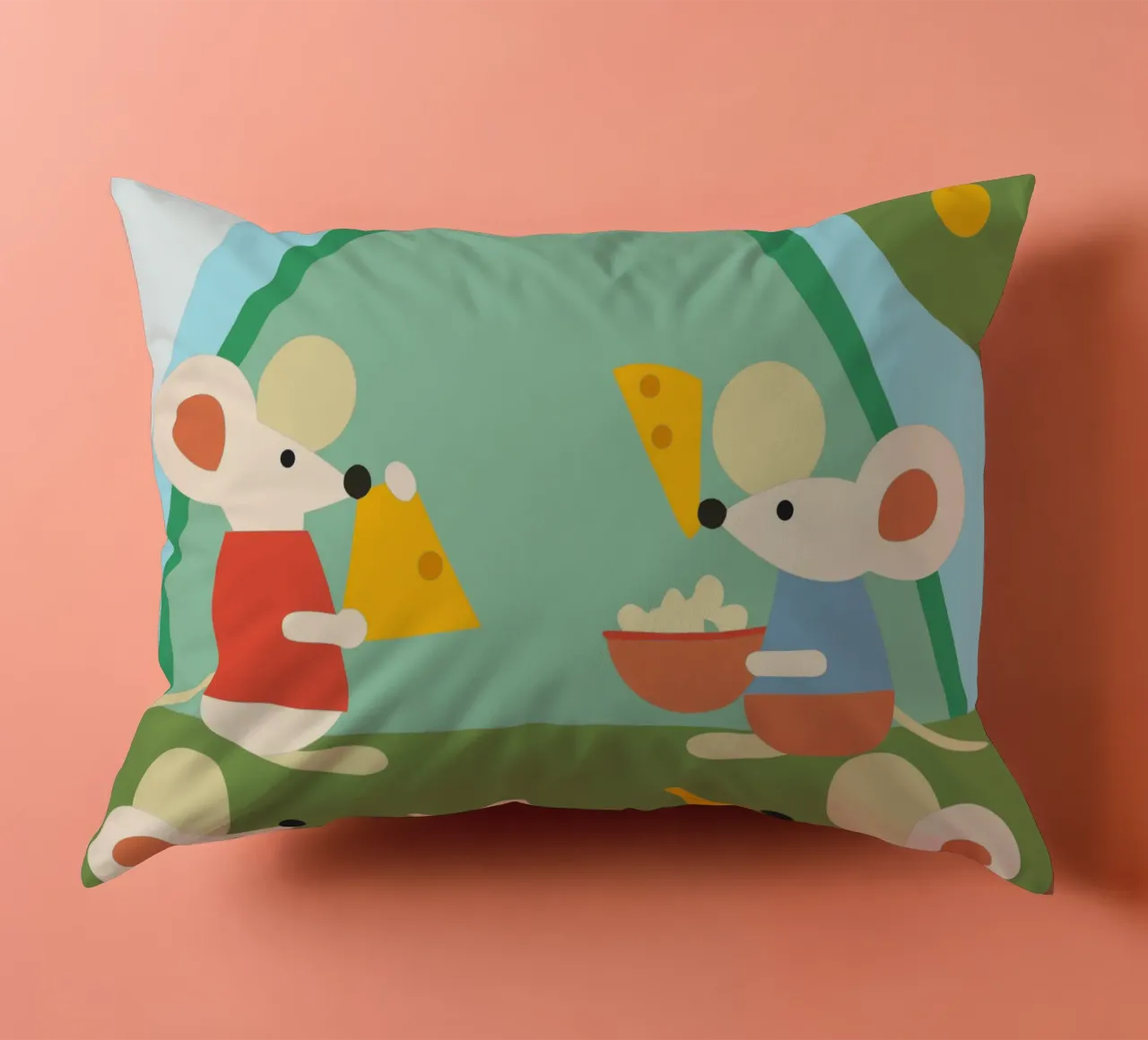 Il topo mangia il formaggio cuscino da CUTE ANIMALS