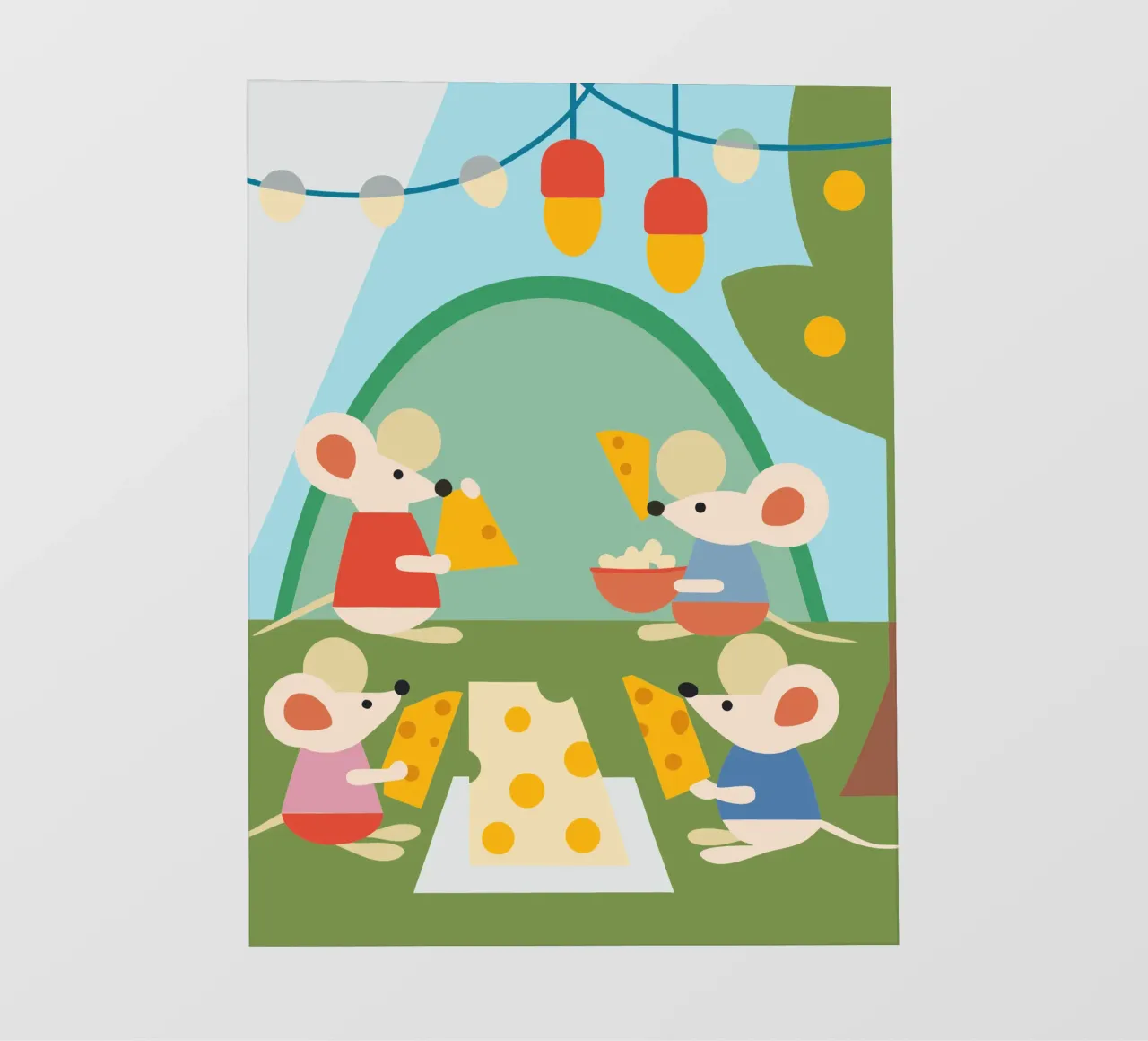 Mouse Eats Cheese fotobehang van CUTE ANIMALS