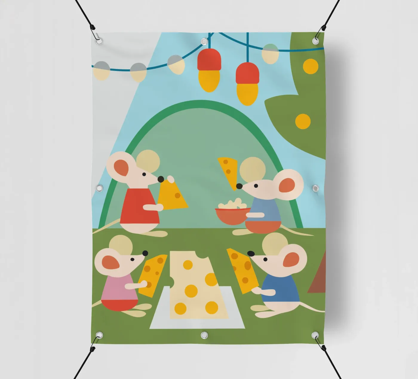 Il topo mangia il formaggio telo in pvc da CUTE ANIMALS