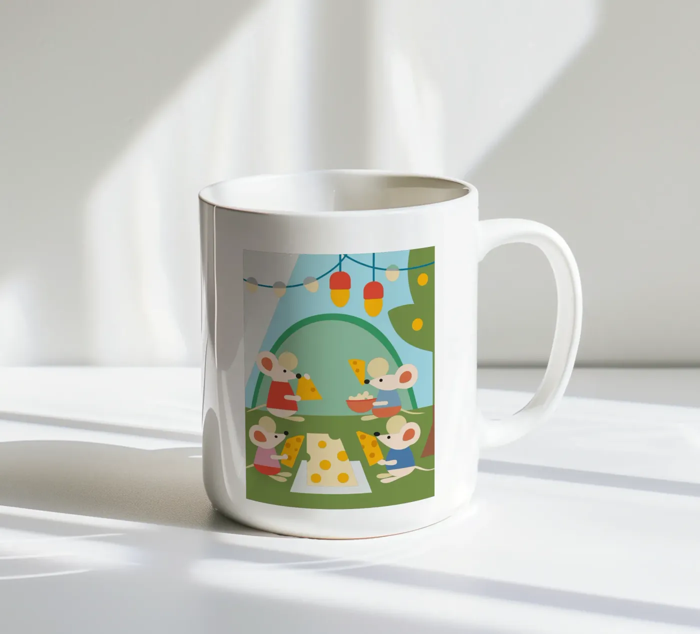 Mouse Eats Cheese ceramic mug by CUTE ANIMALS