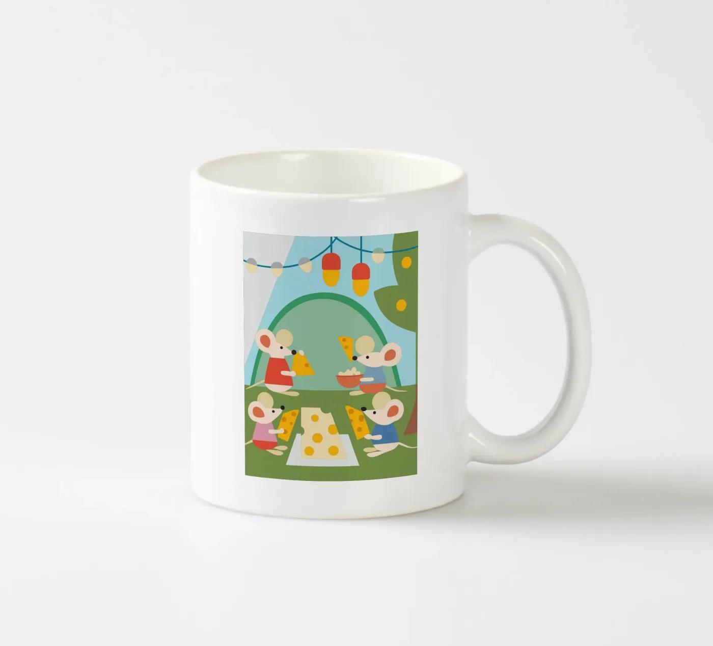 Mouse Eats Cheese ceramic mug by CUTE ANIMALS