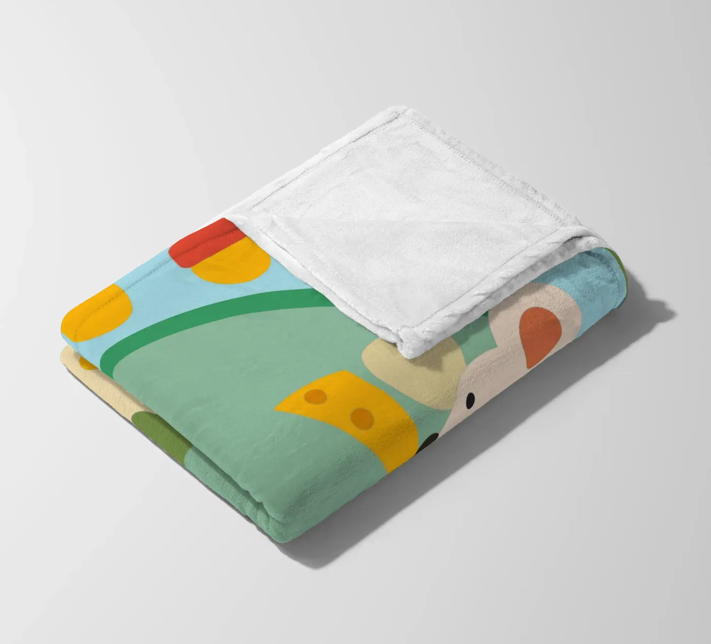 Mouse Eats Cheese fleece blanket by CUTE ANIMALS