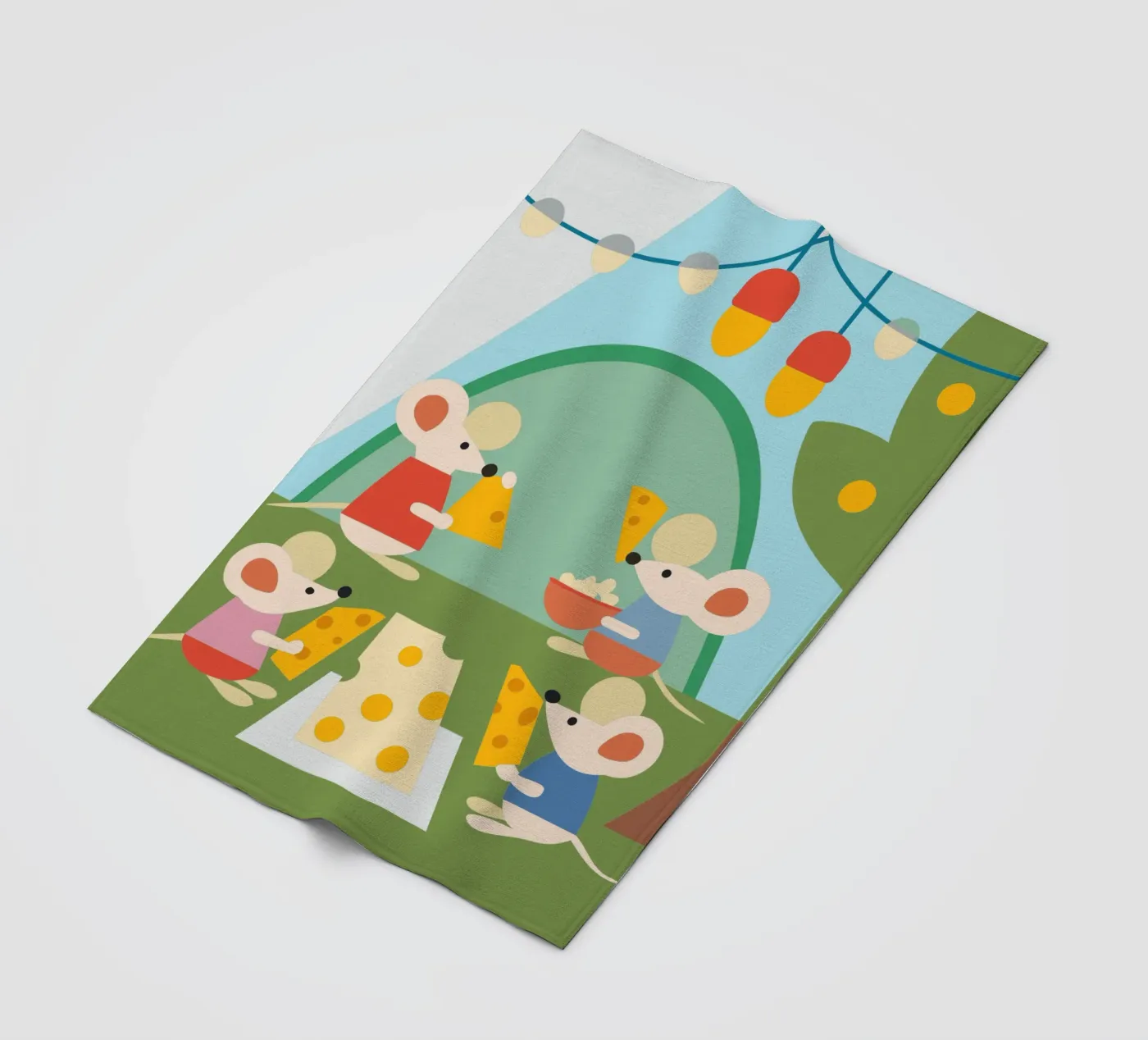 Mouse Eats Cheese fleece blanket by CUTE ANIMALS